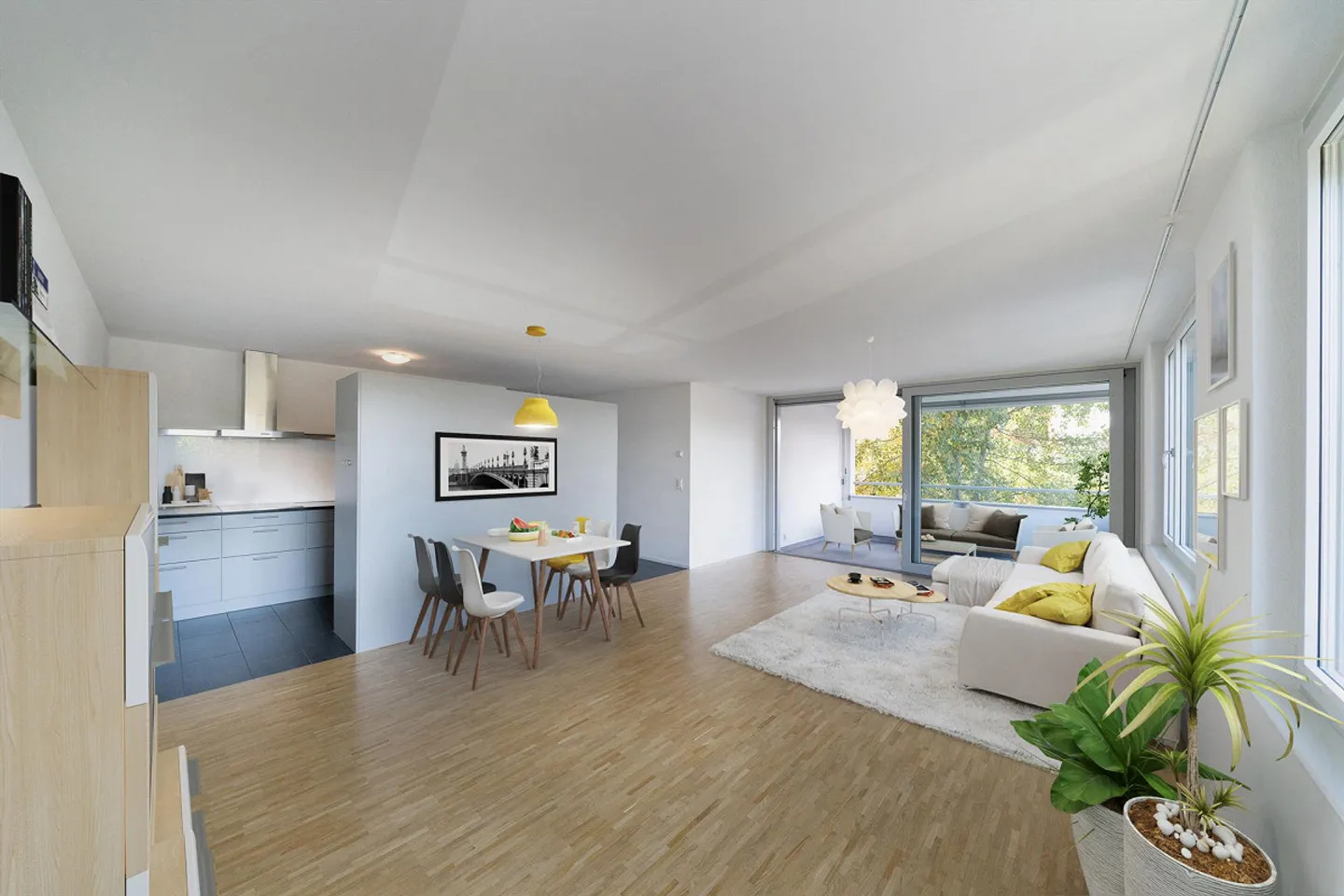 Belle appartement de 3,5 pièces au rez-de-chaussée élevé avec loggia - Photo 3 sur 6