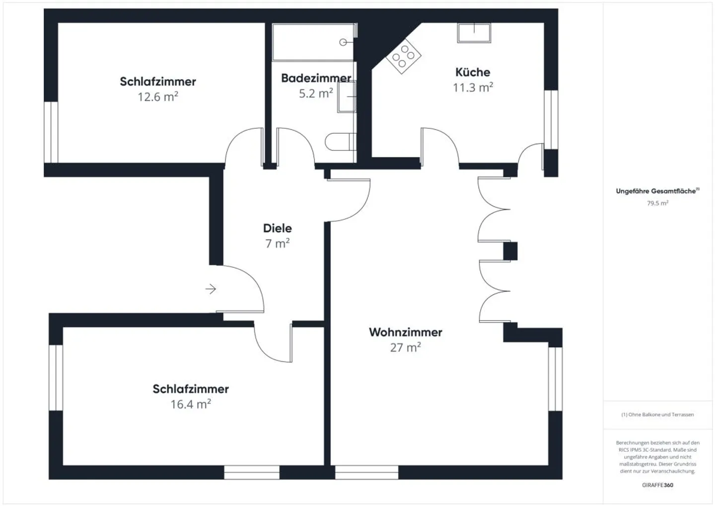 3.5-room apartment on the ground floor with cozy seating area - Photo 11 of 11