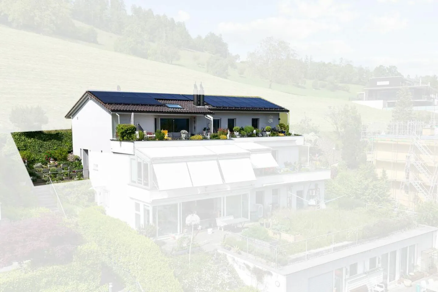Trônes au-dessus des toits de Kriens sur le Sonnenberg - Appartement en attique de 4,5 pièces - Photo 3 sur 11