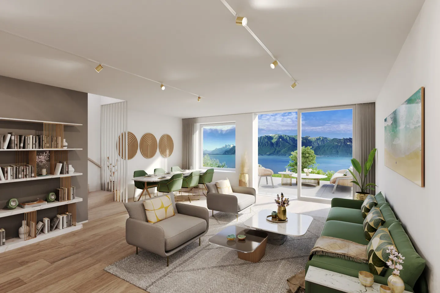 Near Vevey, new project of 3 villas with 5.5 rooms - Panoramic view - Photo 8 of 13