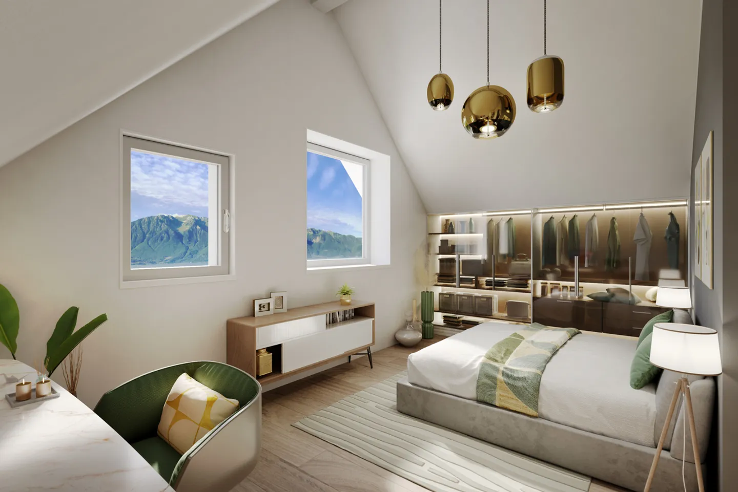 Near Vevey, new project of 3 villas with 5.5 rooms - Panoramic view - Photo 12 of 13