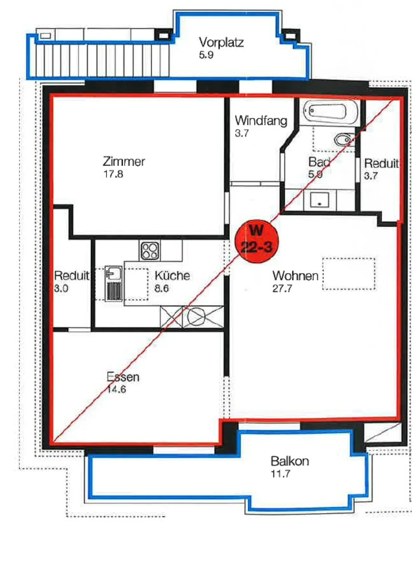 Charmante Dachwohnung mit Balkonen - Foto 10 von 10