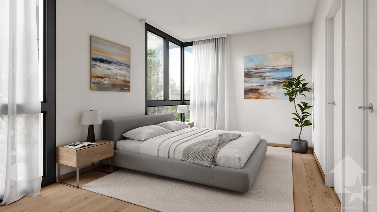 4.5 Zimmer Wohnung - Los C2 - Les jardins de Plan-Conthey - Foto 9 von 12