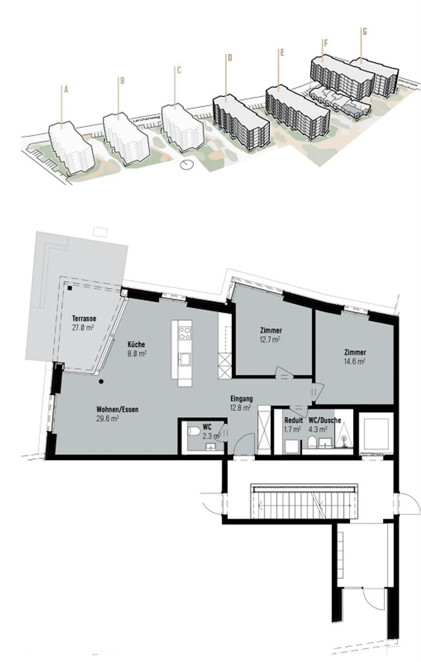 Appartement moderne de 3,5 pièces au rez-de-chaussée - Photo 8 sur 8