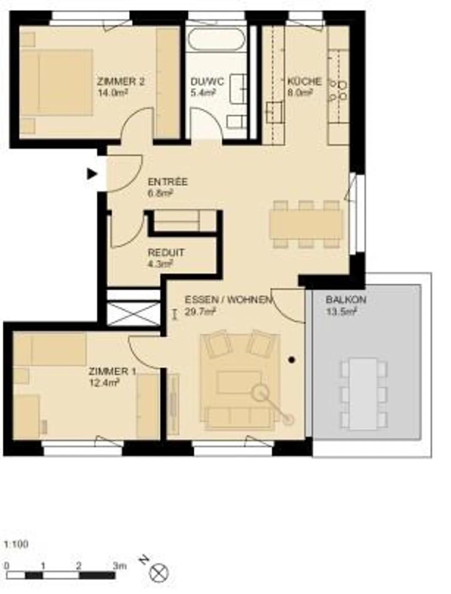 Appartement 3.5 pièces dans un excellent emplacement - Photo 2 sur 2