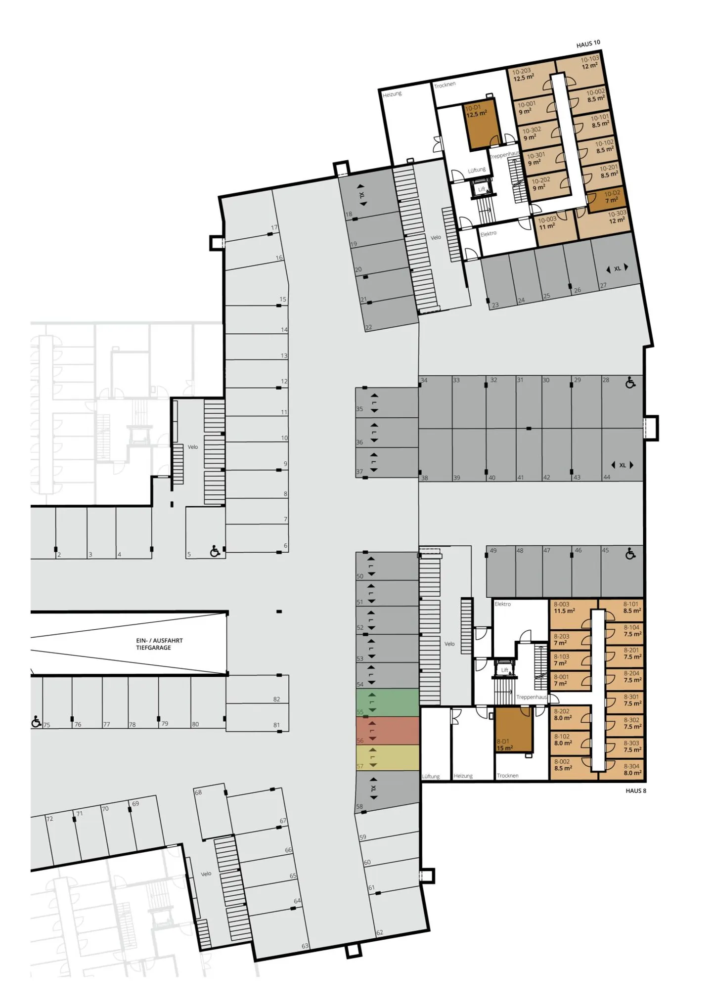 Posti auto in garage sotterranea con preparazione per Wallbox - Foto 2 di 4