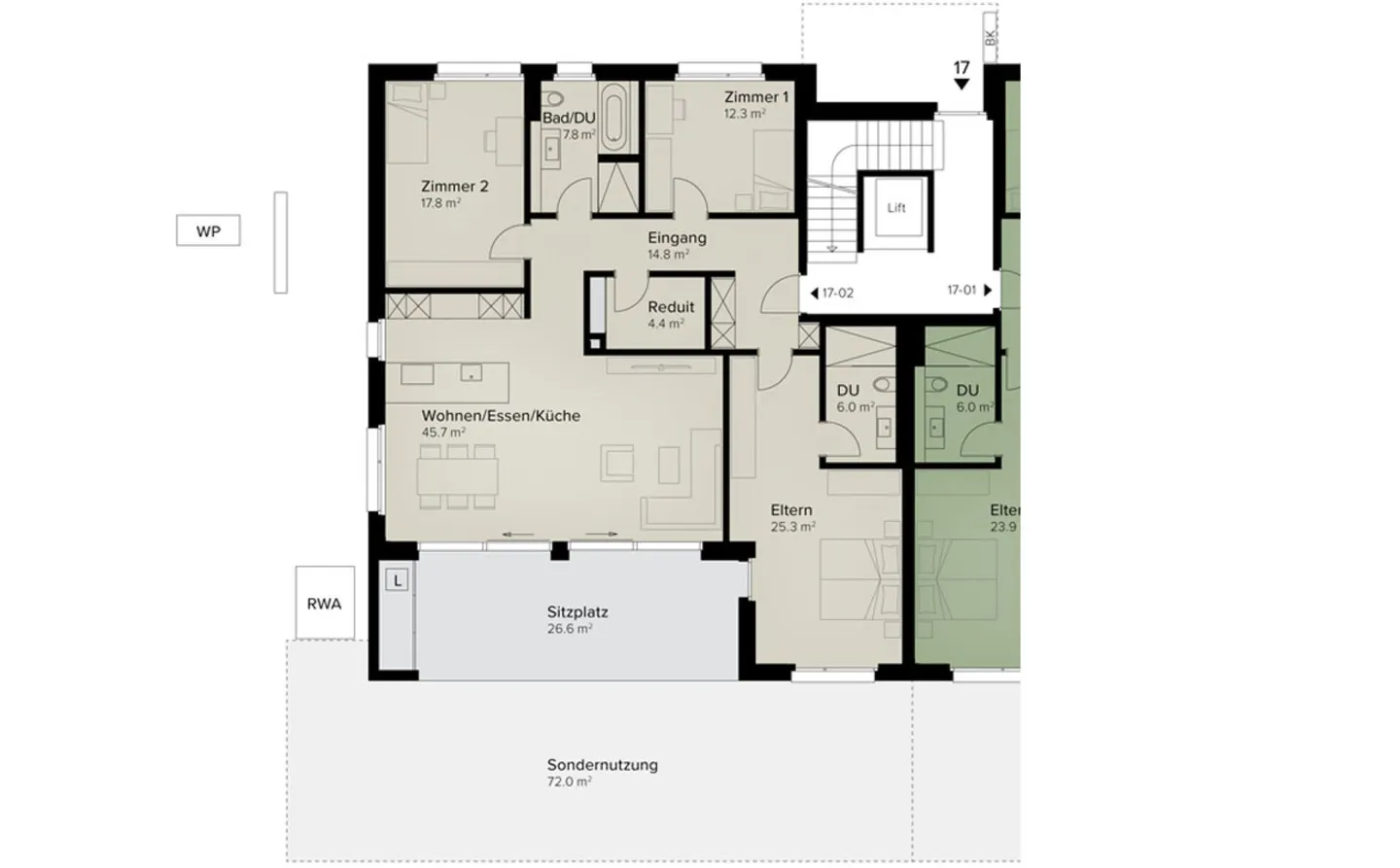 179 m² | Appartamento 4.5 locali al piano terra | Prima occupazione - Foto 9 di 12