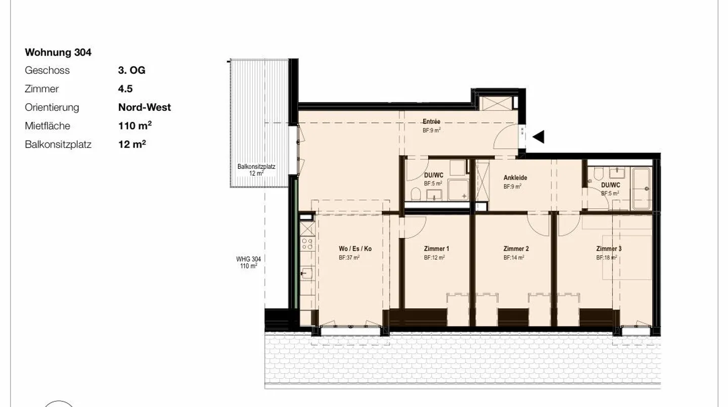 Moderne 4.5-Zimmer-Penthouse mit Aussicht - Foto 18 von 18