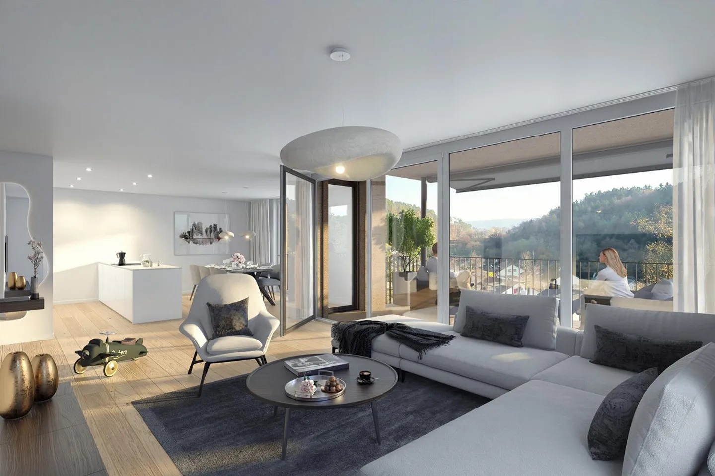 Geräumige moderne Wohnung mit Balkon - Foto 3 von 5