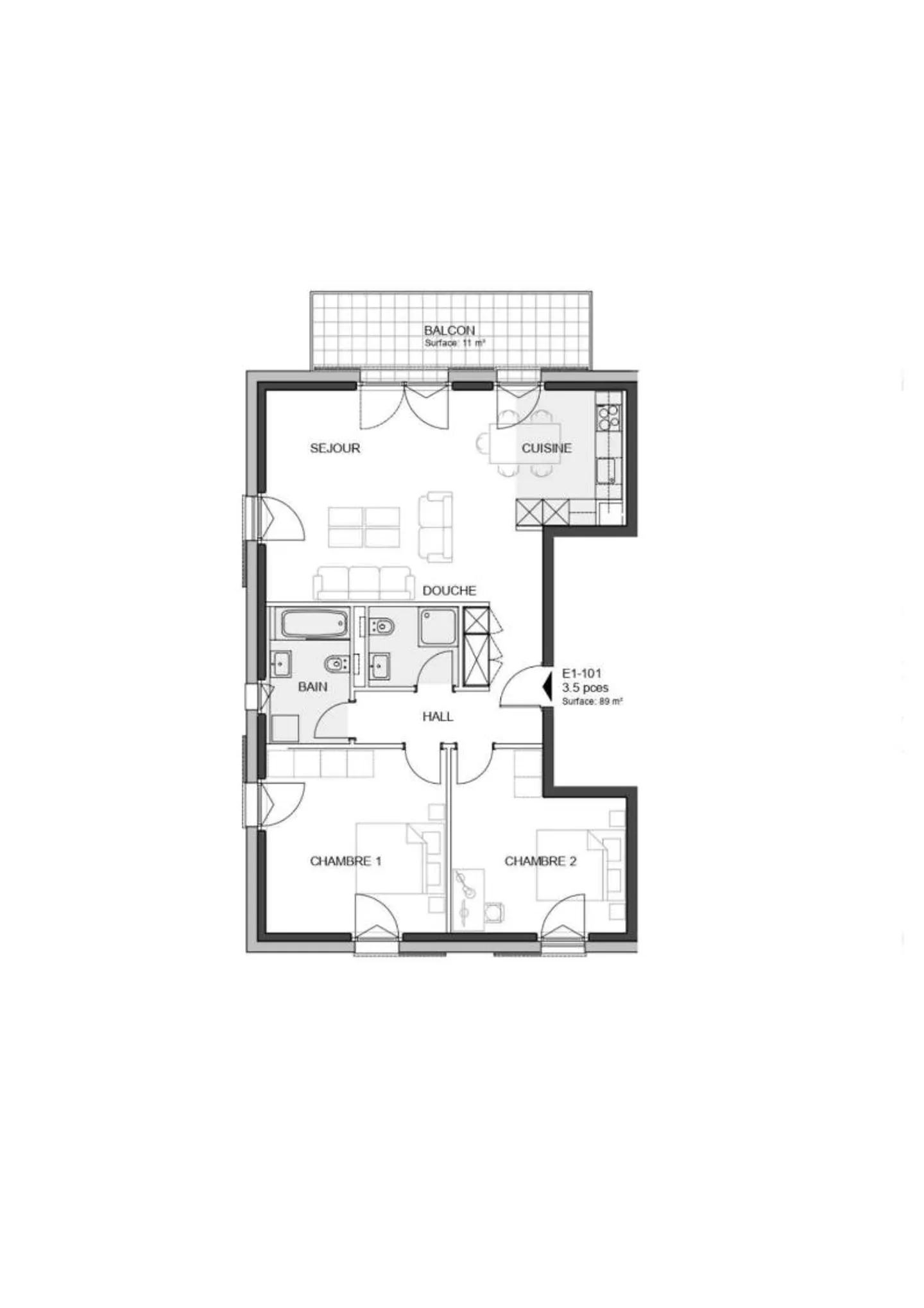Appartement neuf 3,5 pièces avec balcon à Denges - Photo 6 sur 7