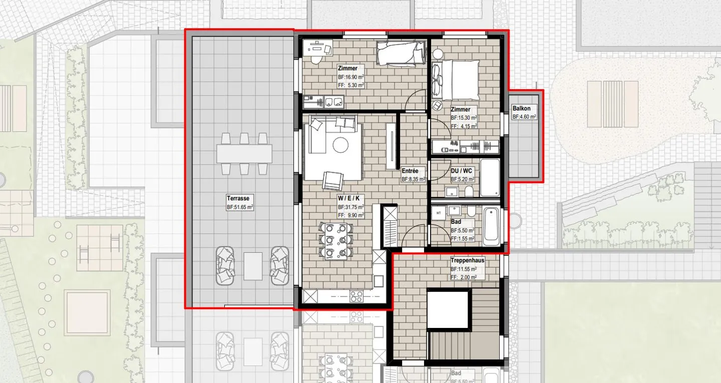 Première location d'appartements en attique de 3,5 pièces à Nebikon - Photo 2 sur 3