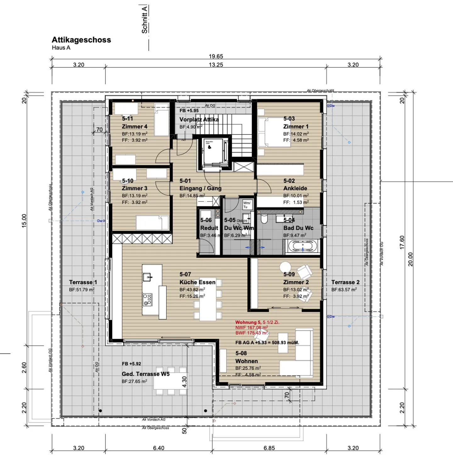Appartement penthouse moderne de 5,5 pièces avec terrasse de 143 m² à Oberbüren (A5) - Photo 5 sur 6