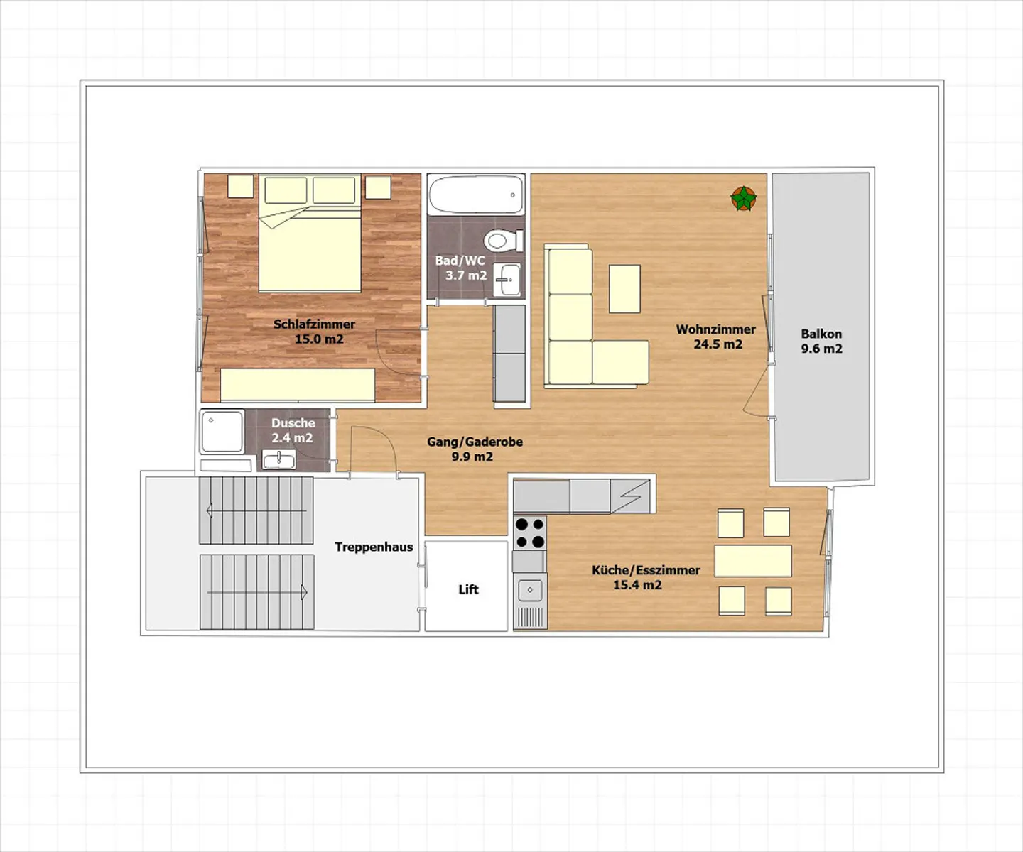 Spacious 2.5 Room Apartment with a View of the Greenery - Photo 11 of 11