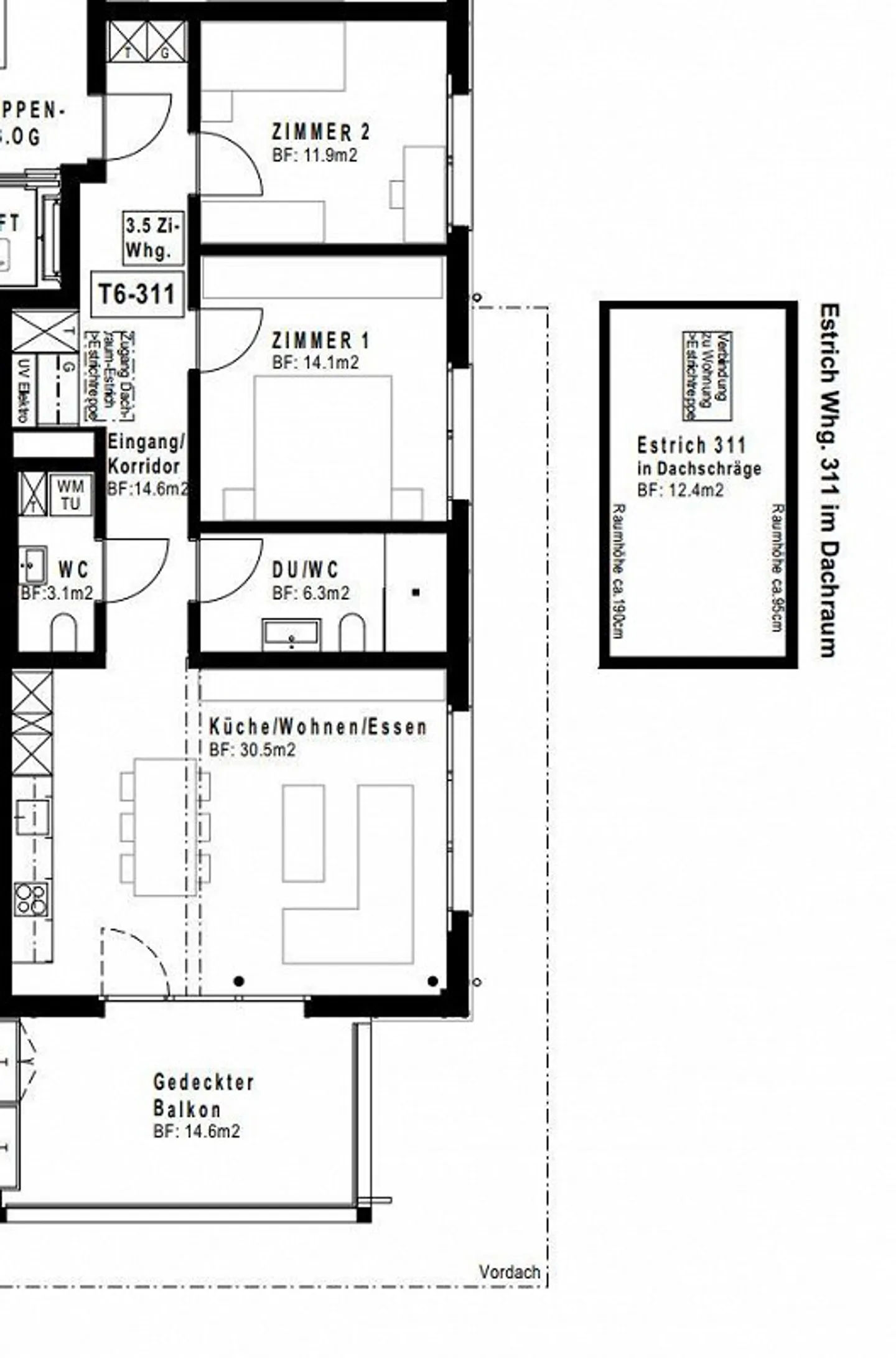 Appartement spacieux de 3,5 pièces "ännet em Dorfbach" - Photo 6 sur 10