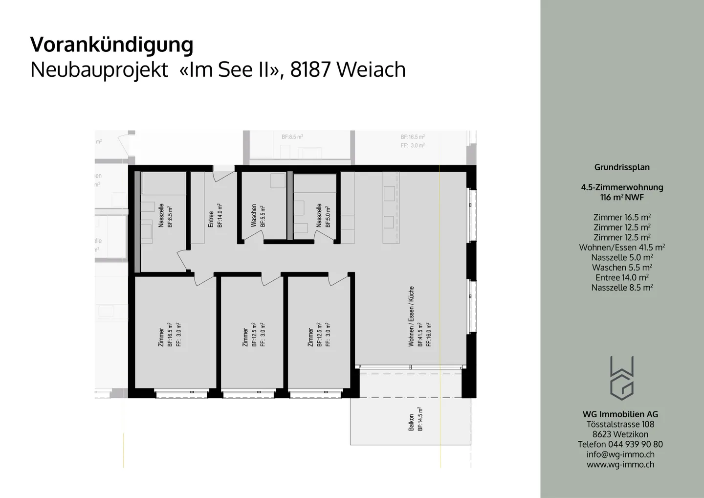Pre-announcement / New construction project "Im See II", 8187 Weiach - Photo 3 of 5