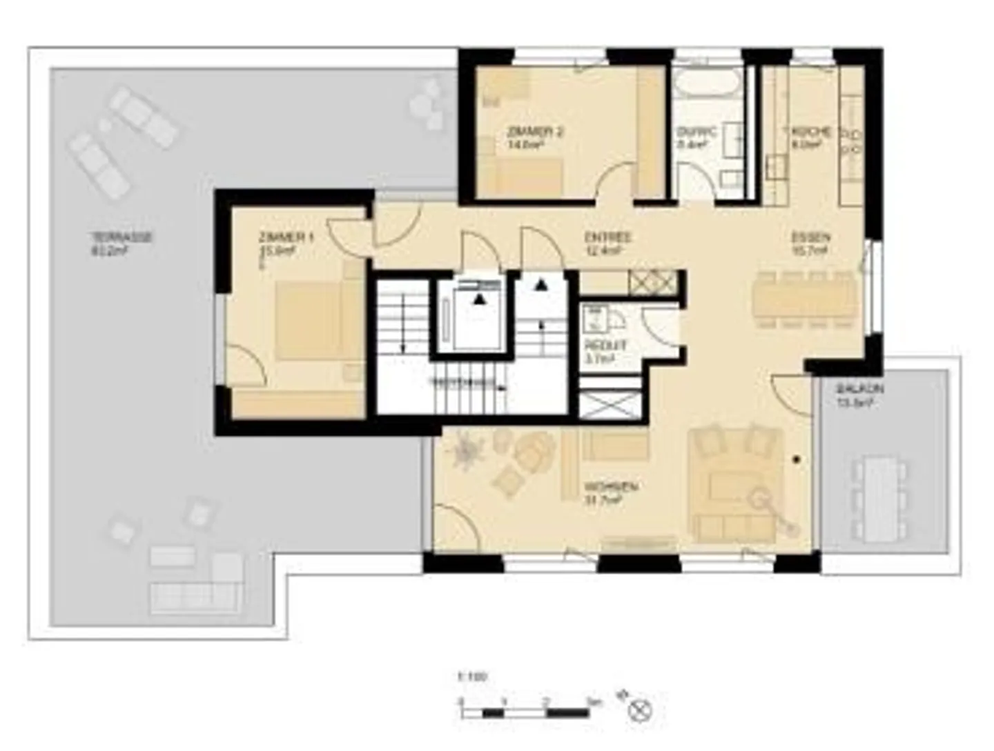 3.5 Zimmerattikawohnung an ausgezeichneter Lage - Foto 2 von 2