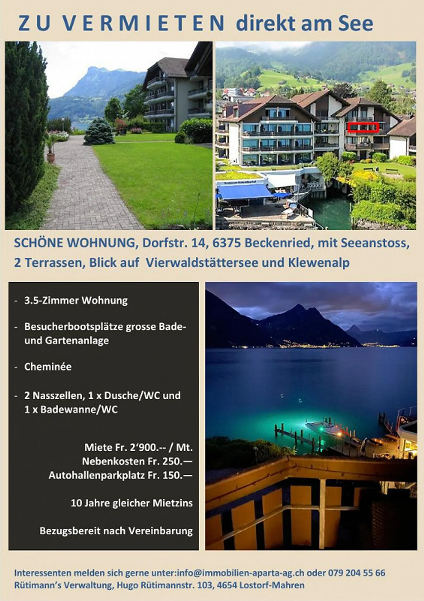 Bell'appartamento a Beckenried con vista sul lago di Lucerna - Foto 1 di 1