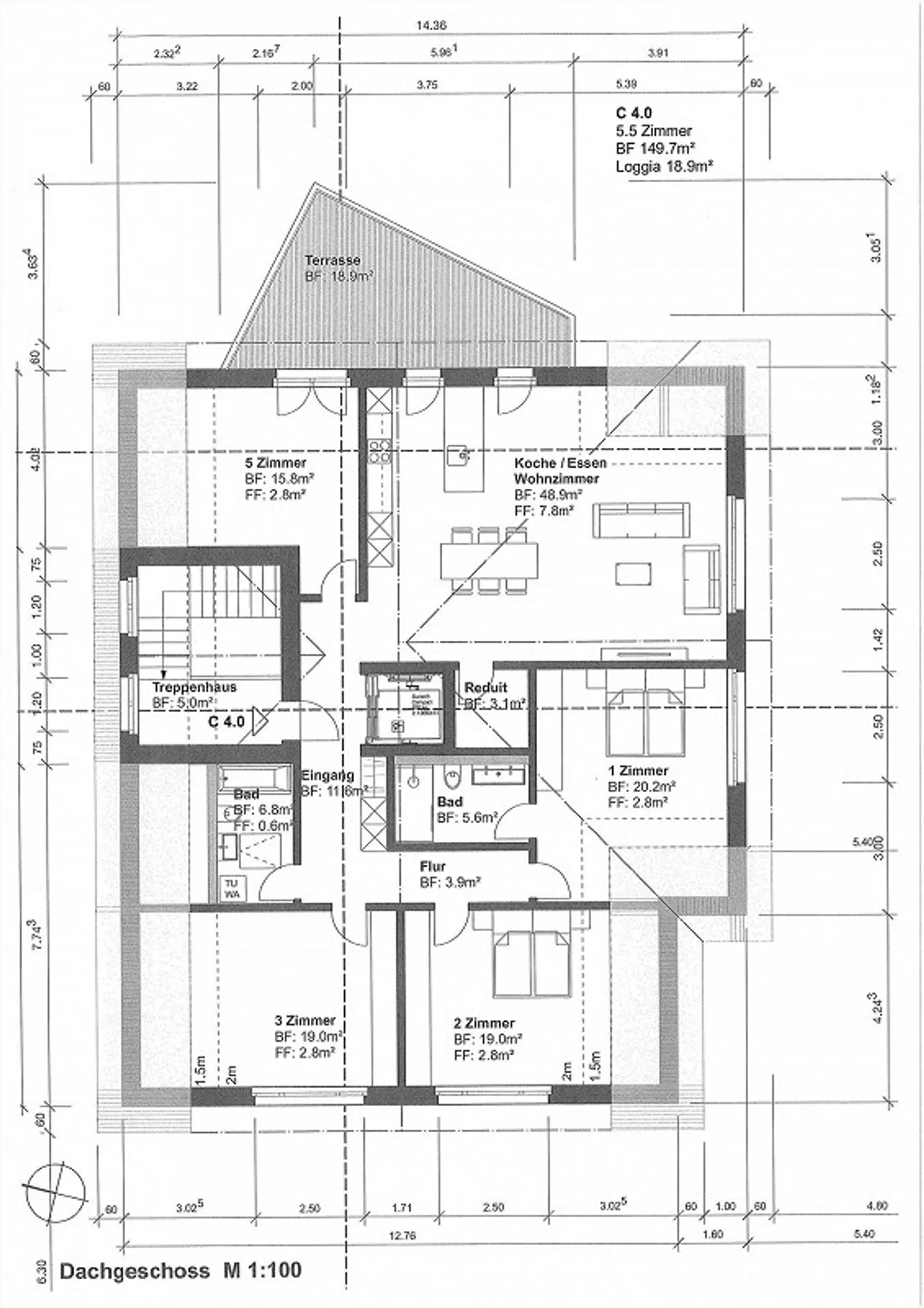 Überbauung Krone 5 1/2 Zimmer Dachwohnung Neubauwohnung - Foto 8 von 8