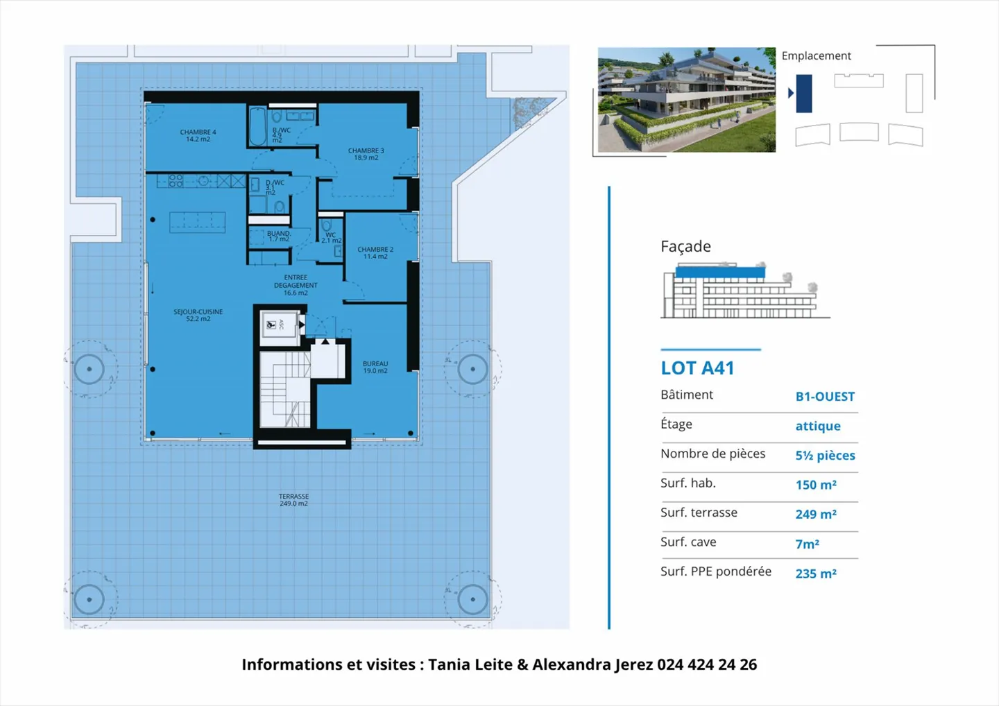 Attique de 5.5 pièces avec rooftop terrasse de 249m2 au 4ème étage ascenseur ave - Photo 12 sur 12