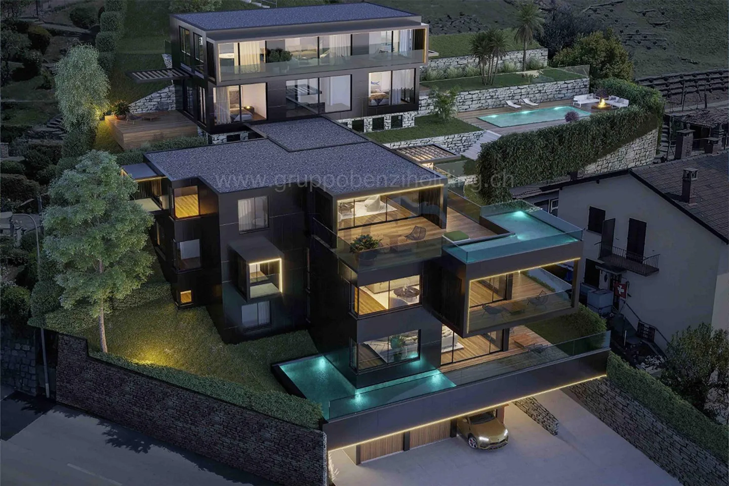 APPARTAMENTO 4,5 LOCALI VISTA LAGO CON PISCINA PRIVATA - Photo 2 sur 7