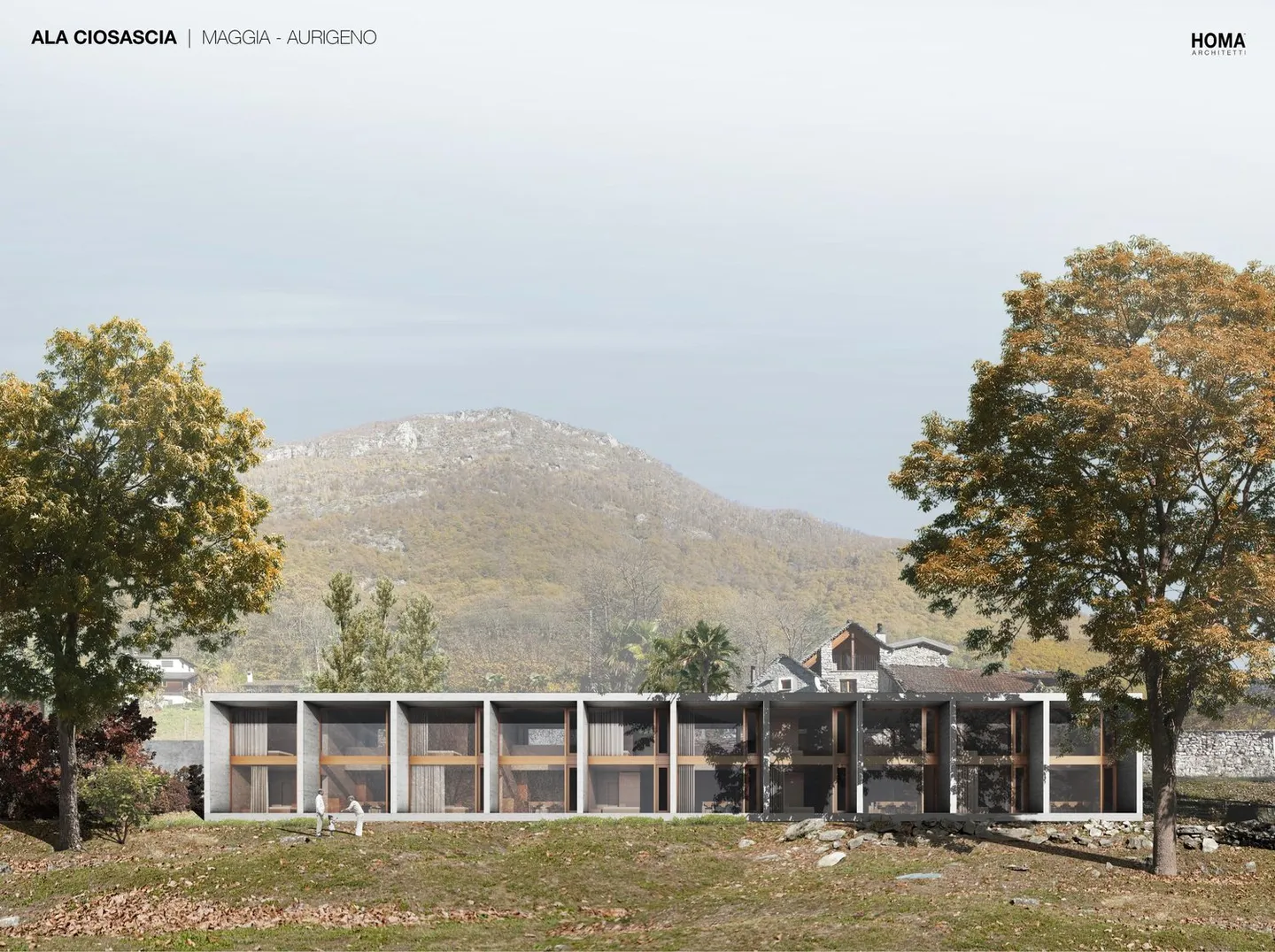 Luce, cemento e legno incorporati tra il verde e le montagne di Valmaggesi - Foto 5 di 8