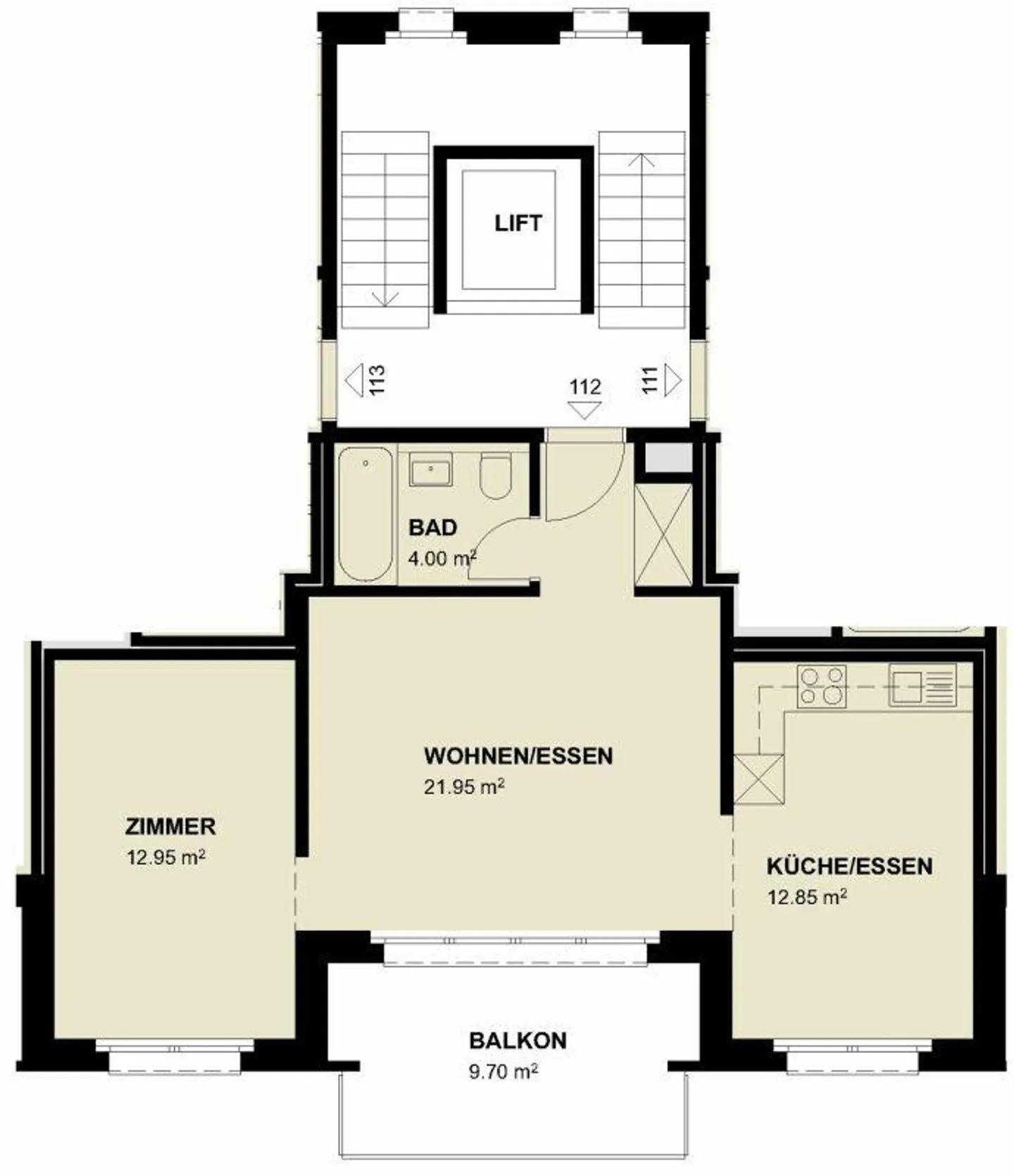 Appartement de 2,5 pièces fraîchement rénové au centre de Küssnacht - Photo 2 sur 2