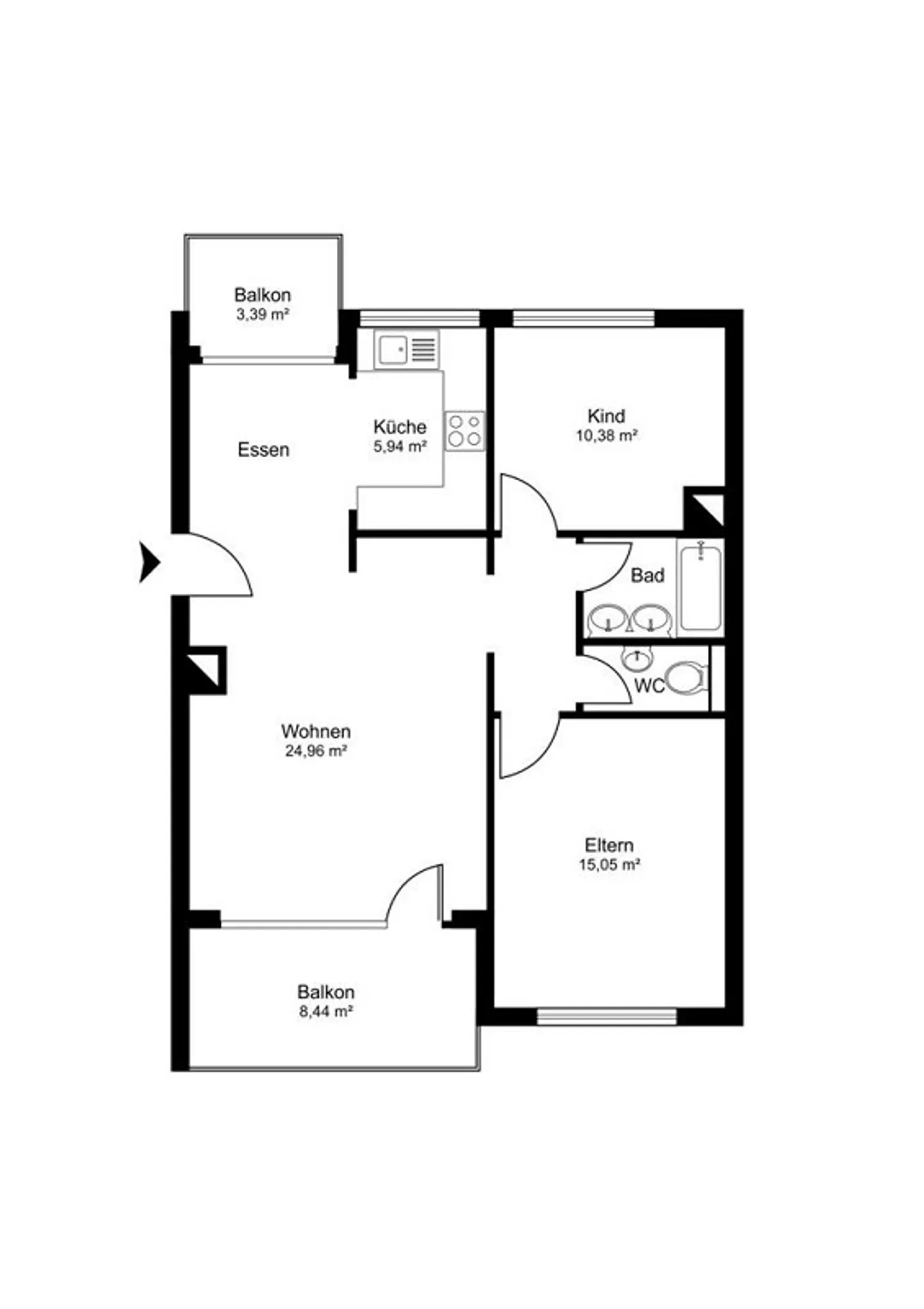 Grosszügige Wohnung, zentral gelegen - Photo 1 of 6