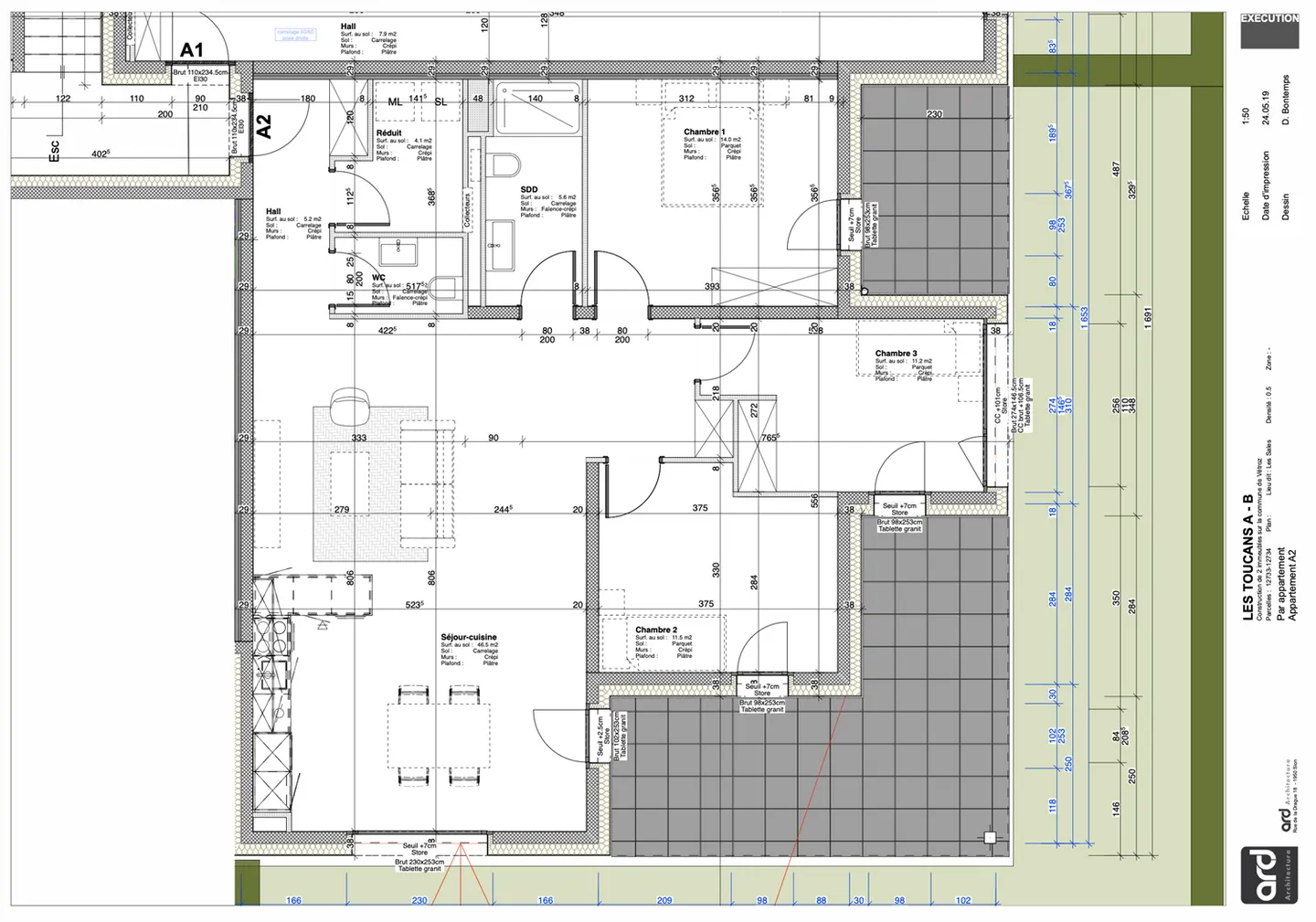 4.5 room ground floor apartment with terraces and secure garage - Vétroz - Photo 11 of 11