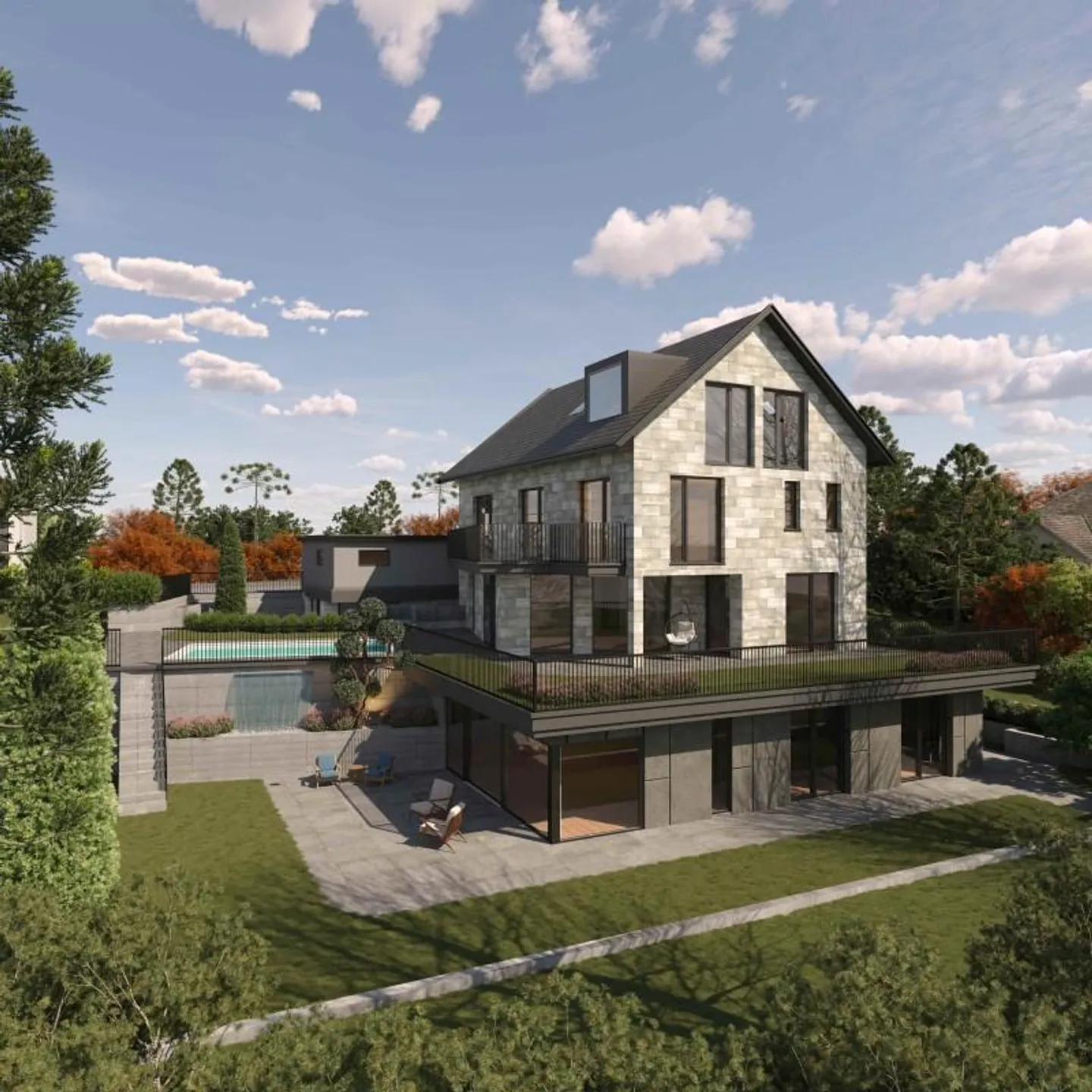 Projet avec permis de construire et excavation terminée - Photo 1 sur 8