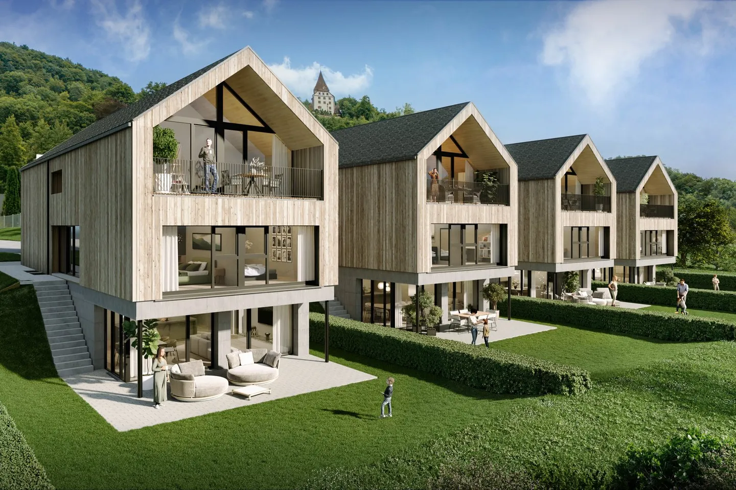 Esclusive case unifamiliari di 6,5 stanze in vendita in una posizione attraente in pendenza sud - Foto 1 di 7