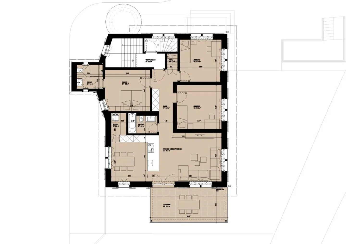 Atemberaubende 4.5 Parterrewohnung in einer historischen Villa zu vermieten - Foto 2 von 6
