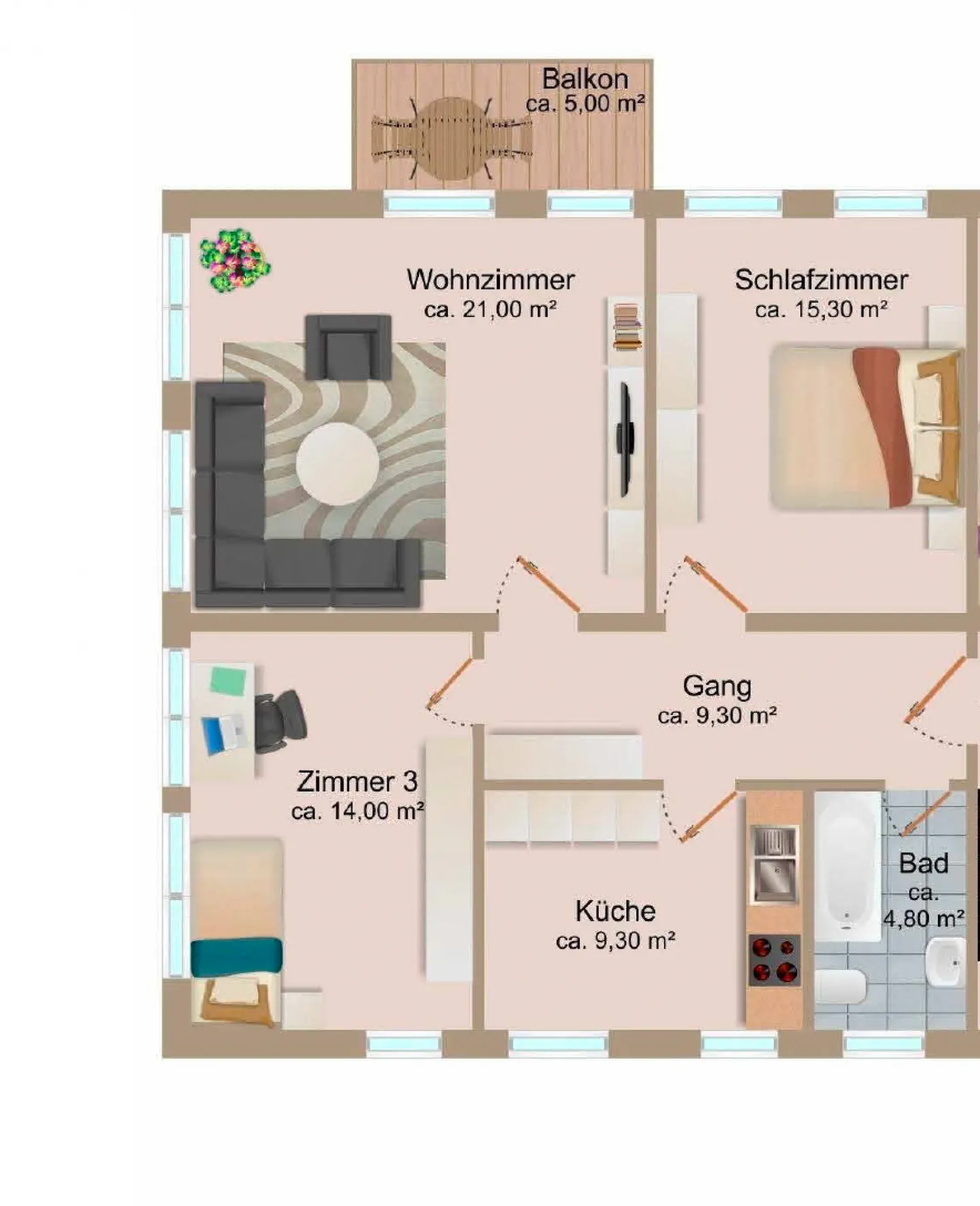 Appartamento 3 locali completamente ristrutturato con balcone e cantina, 1° piano - Foto 11 di 11