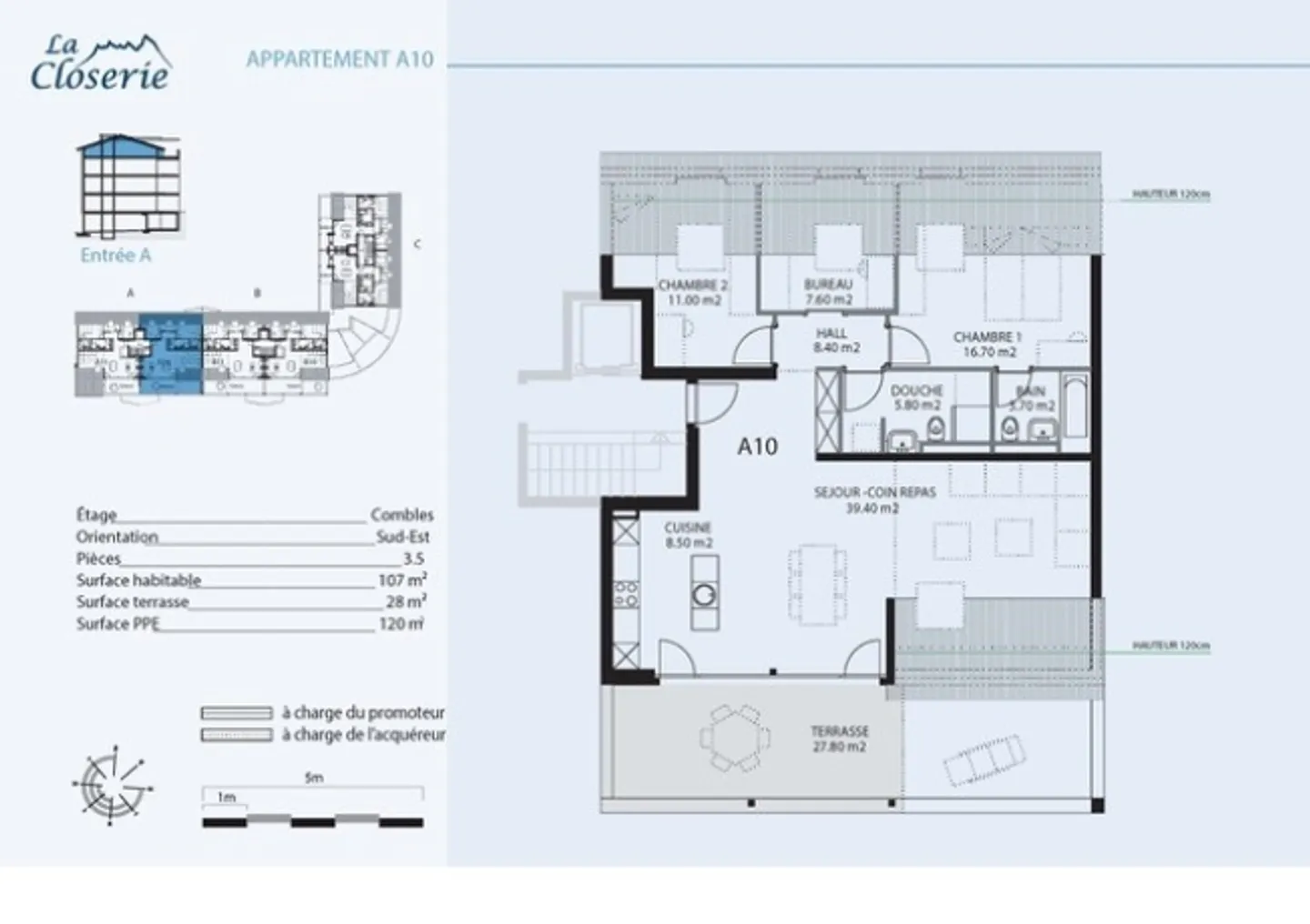 «Appartement de 3.5 pièces + bureau au dernier étage d'un immeuble récent» - Photo 13 sur 13