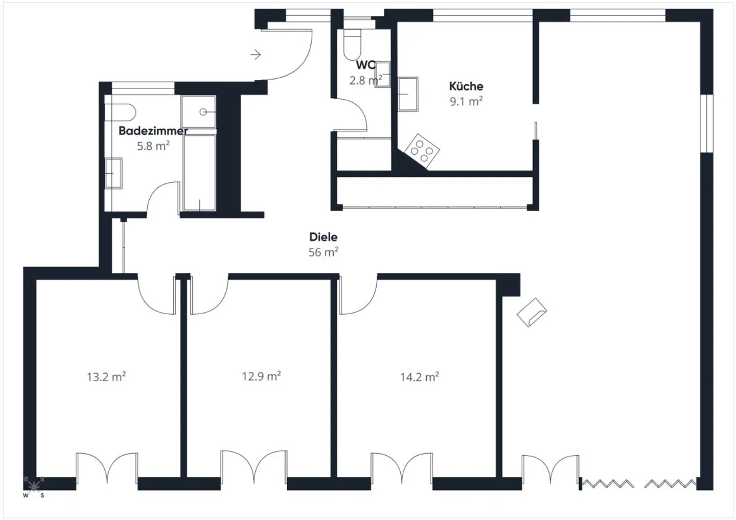 Bright 4.5-room apartment in a quiet residential area - Photo 11 of 12