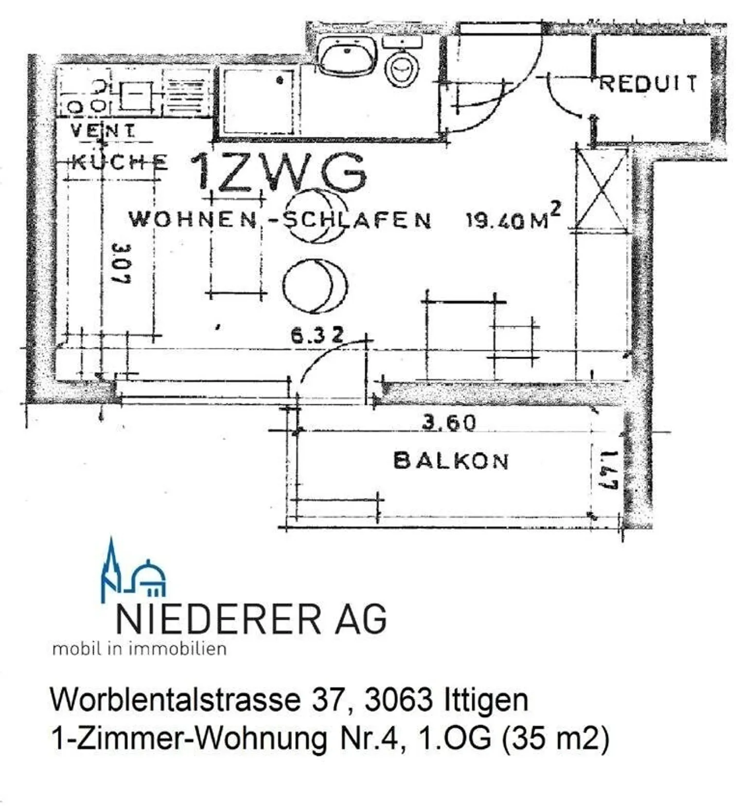 Zentrale 1-Zimmer-Wohnung in Ittigen - Foto 5 von 5