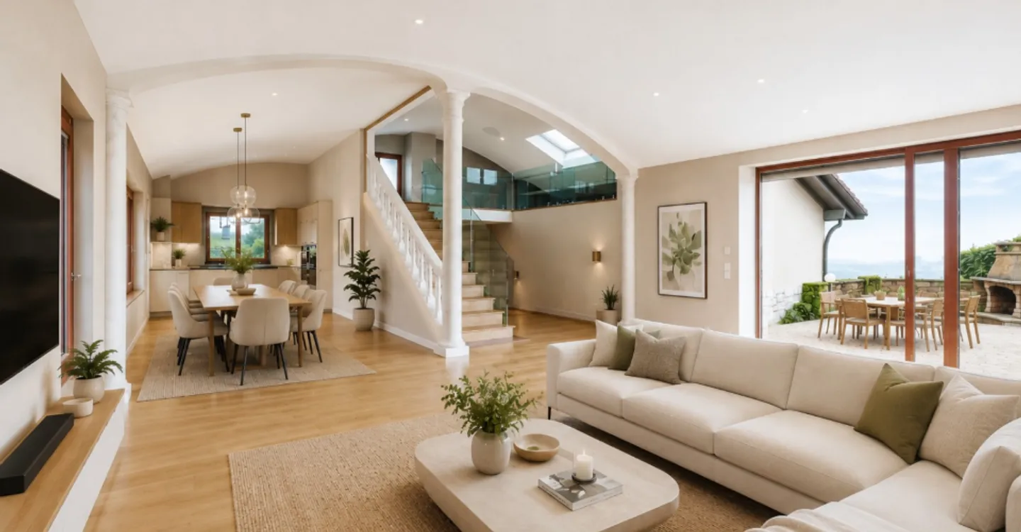 Harmonie, Raum und Natur! Eine einzigartige Villa in St-Blaise mit Seeblick - Foto 3 von 9
