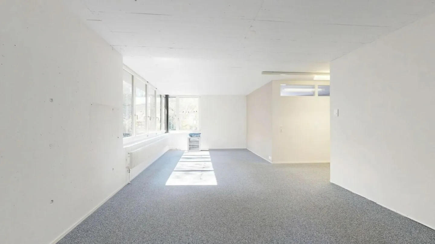 Moderner Gewerberaum mit 72 m² Fläche und 42 m² Empfangsbereich und Küche im markanten GWAND in Merenschwand - Foto 1 von 16