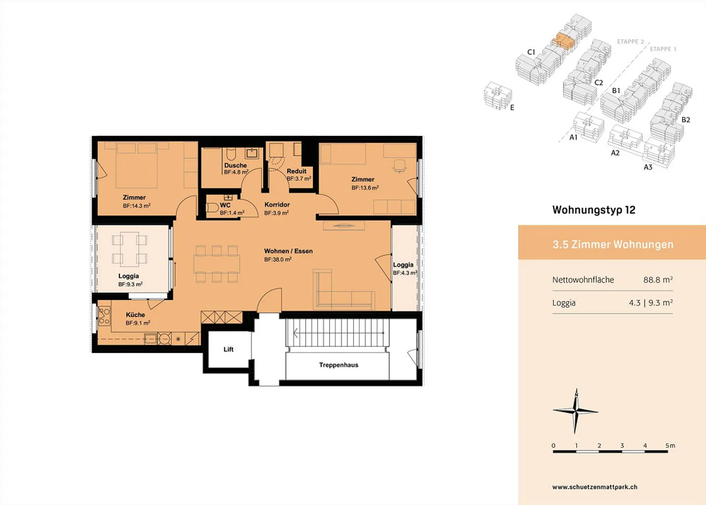 Condominium confortable de 3,5 pièces avec loggia tranquille pratique - Photo 9 sur 10