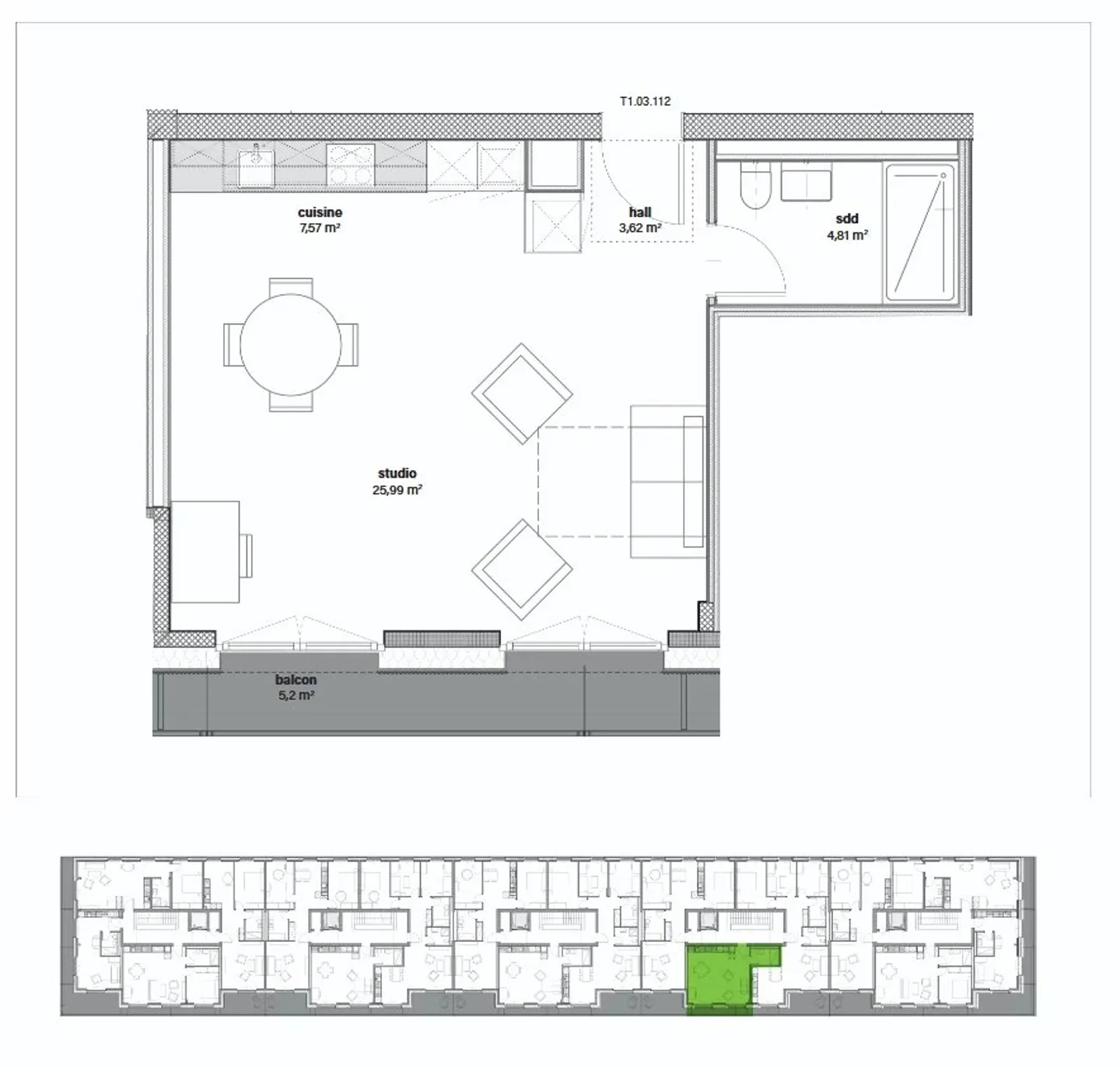 Studio 1 pièce - Photo 4 sur 5