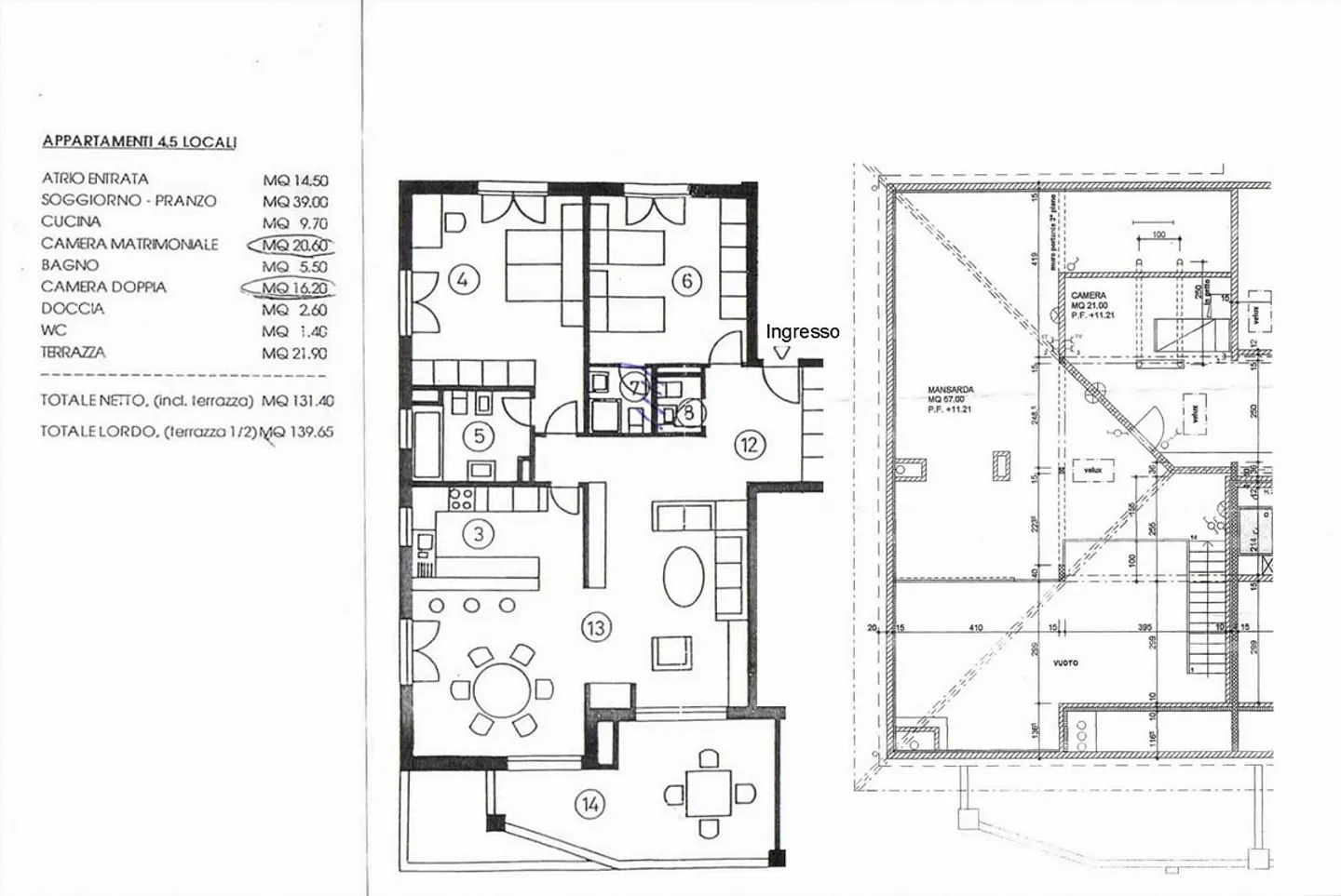 DACHGESCHOSS 4.5 MIT TERRASSE UND OFFENEM BLICK INS GRÜNE IN VEZIA - Foto 9 von 10