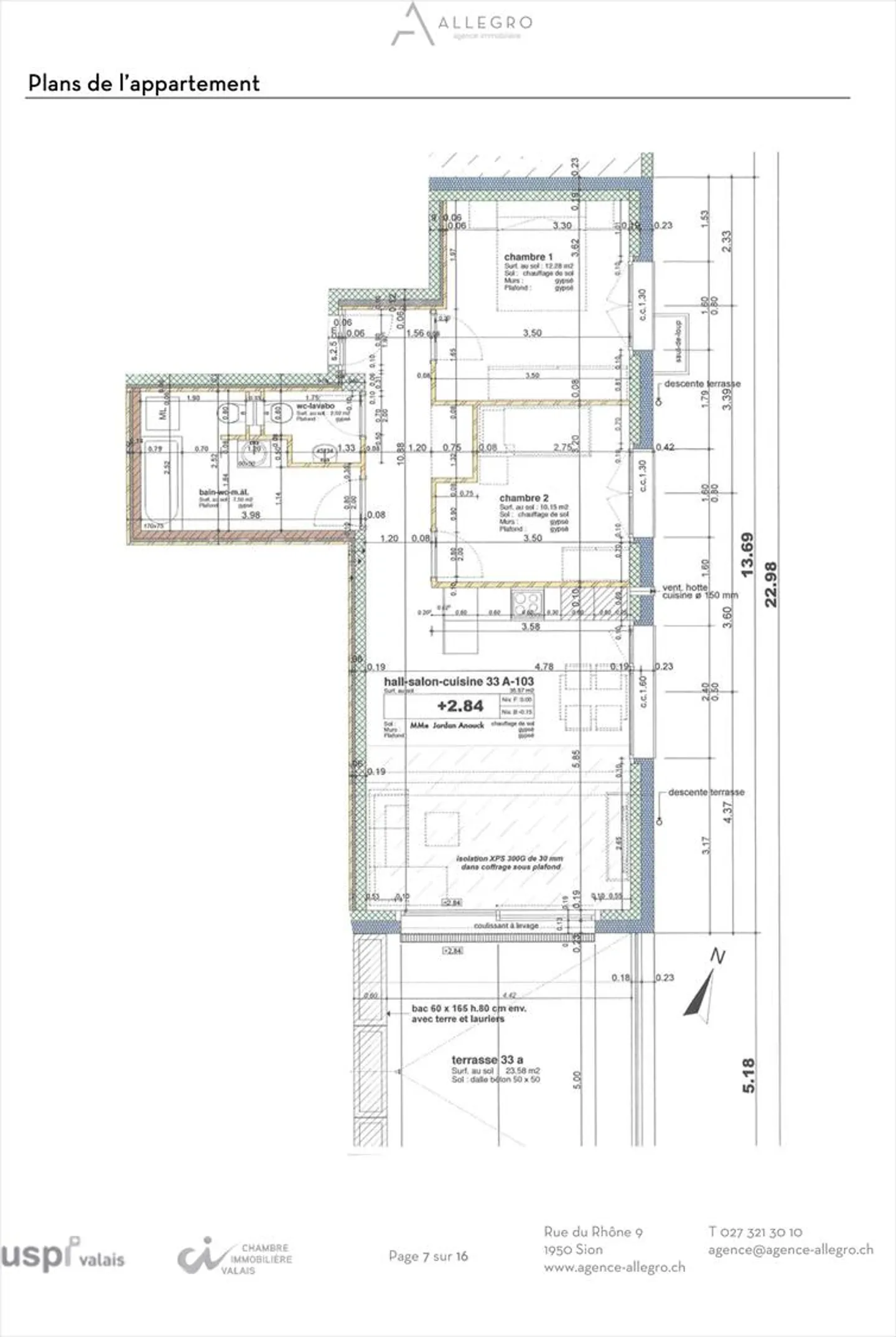 Sierre, appartamento 3,5 locali con terrazza di 23 m2 in un ambiente tranquillo - Foto 16 di 16