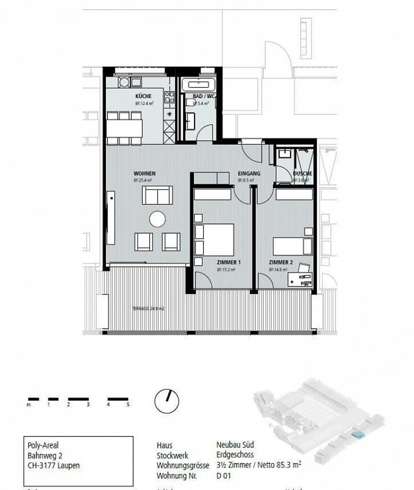 Bellissimo appartamento di 3,5 locali con terrazza a Laupen - Foto 11 di 11