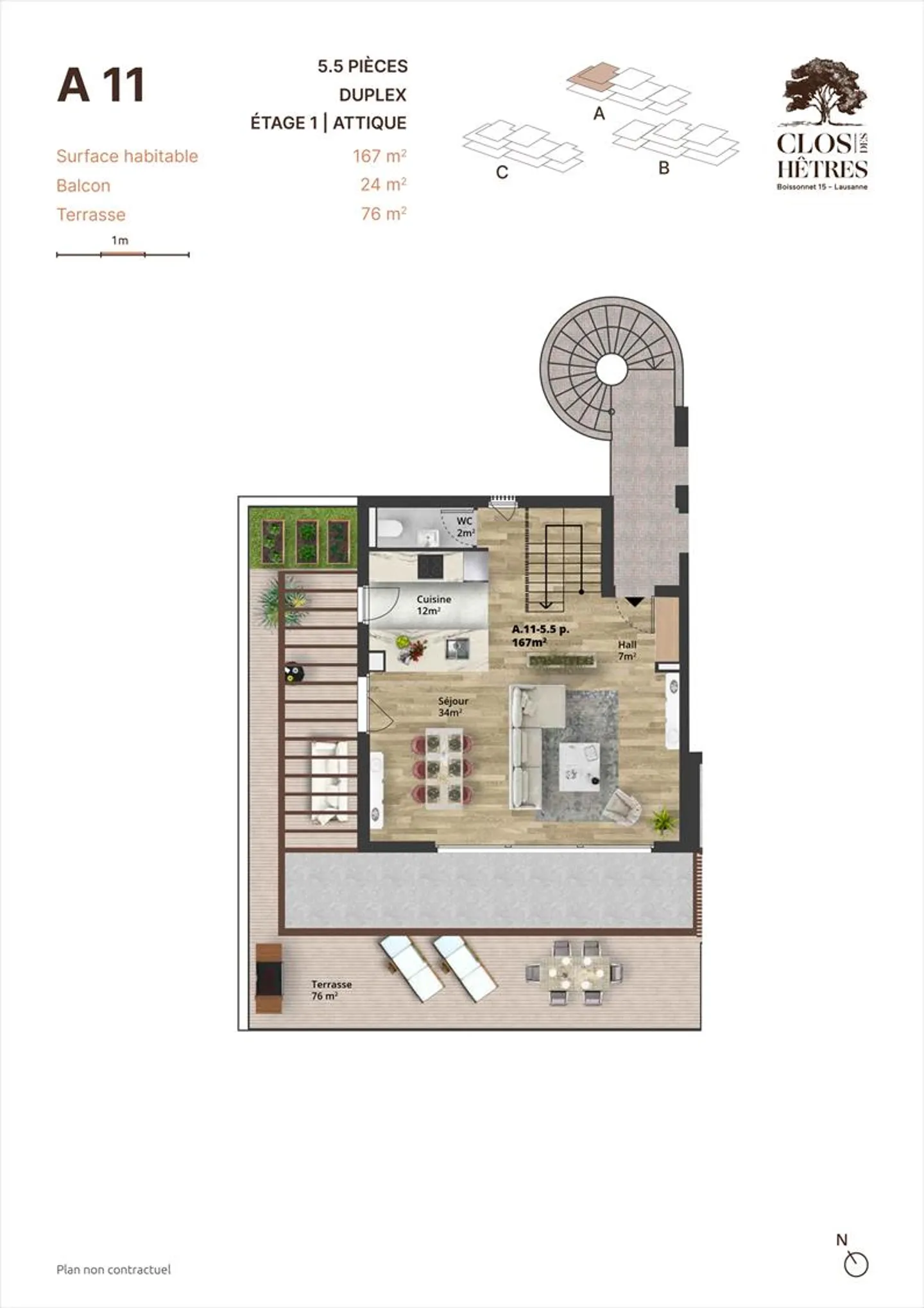 Attico 5.5 Camere - Foto 2 di 3