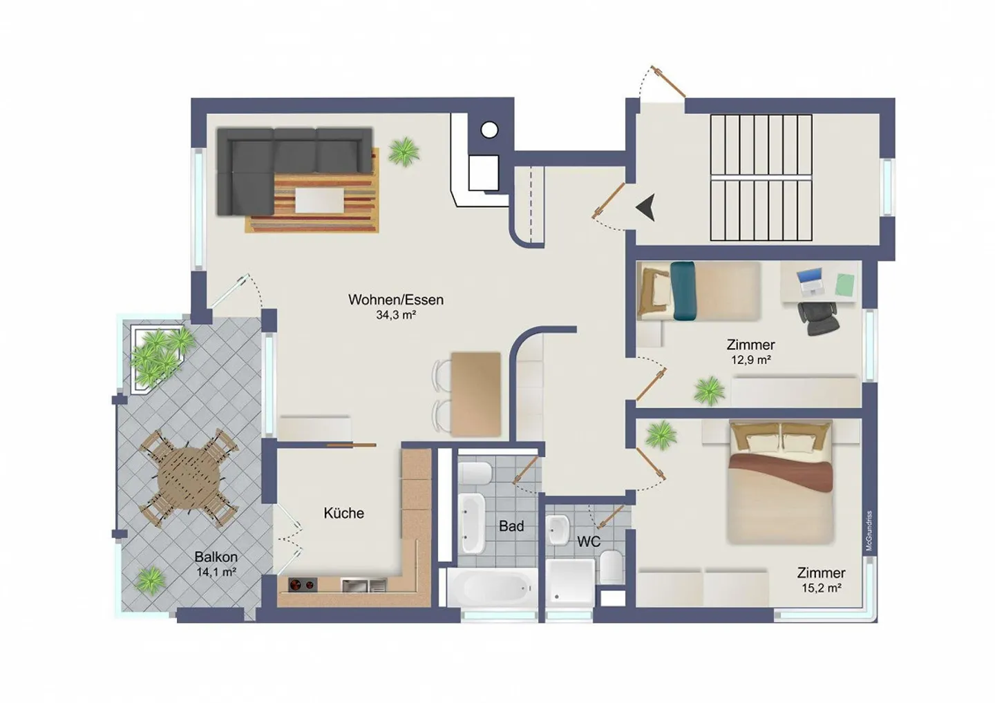 Appartement 3.5 pièces au cœur de 8306 Brüttisellen – Votre nouveau chez-vous ... - Photo 13 sur 13