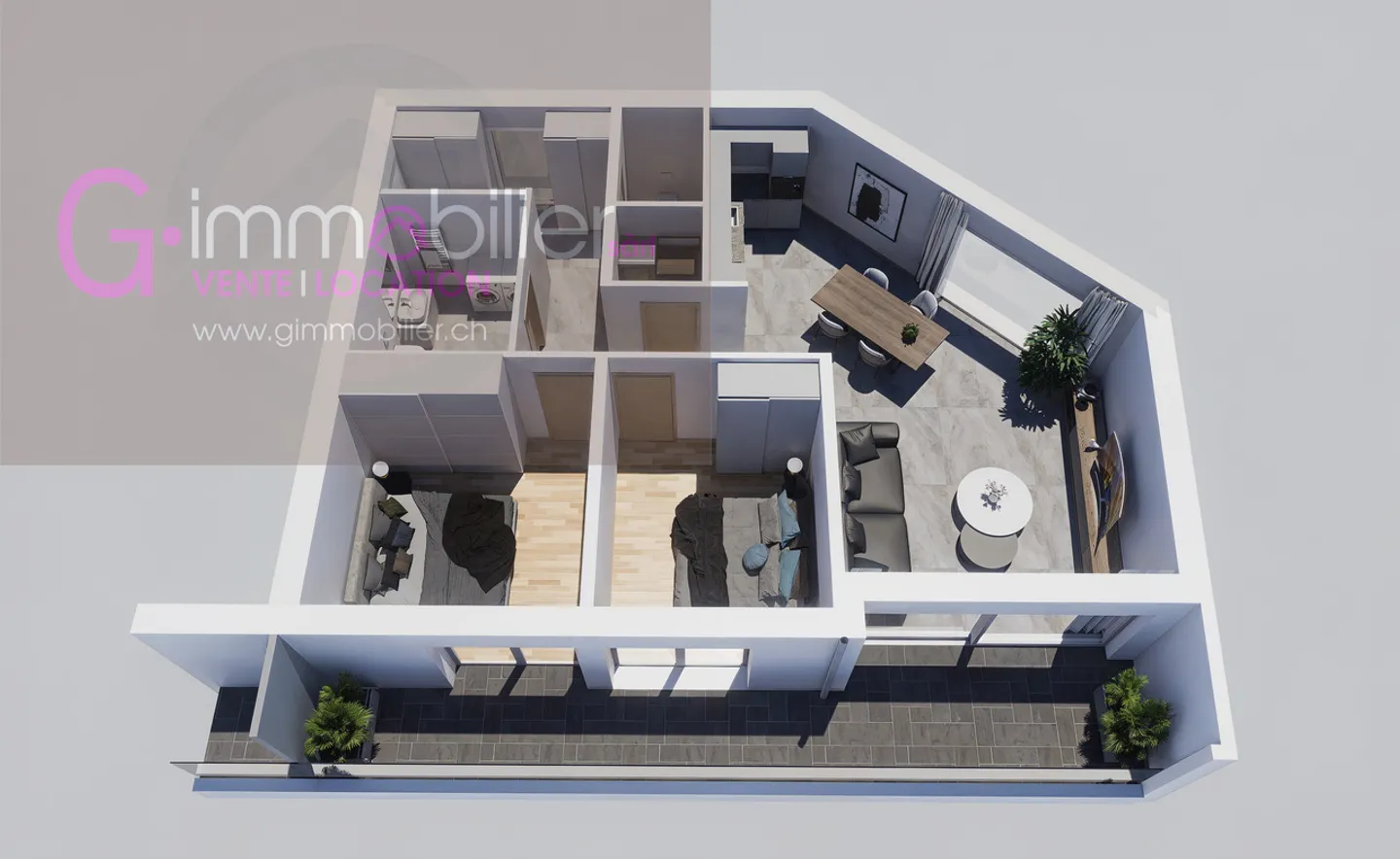 Bright 3.5-room apartment of 107m2 on the 1st floor in Monthey - Photo 7 of 12