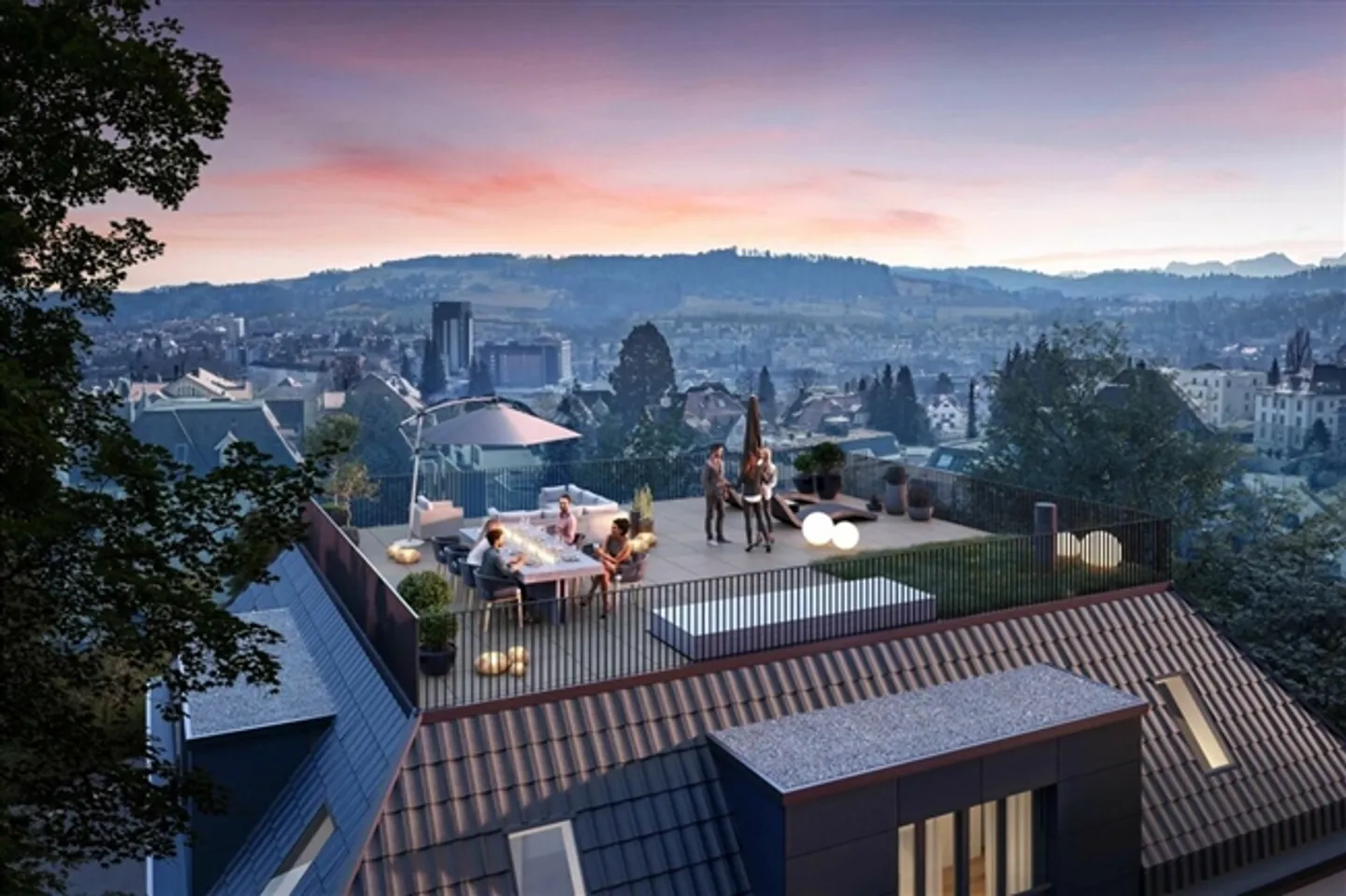 LAST APARTMENT Unique gem with 360° city view New building - 4.5 room penthouse apartment with high ceilings and luxurious interior design - Photo 1 of 7