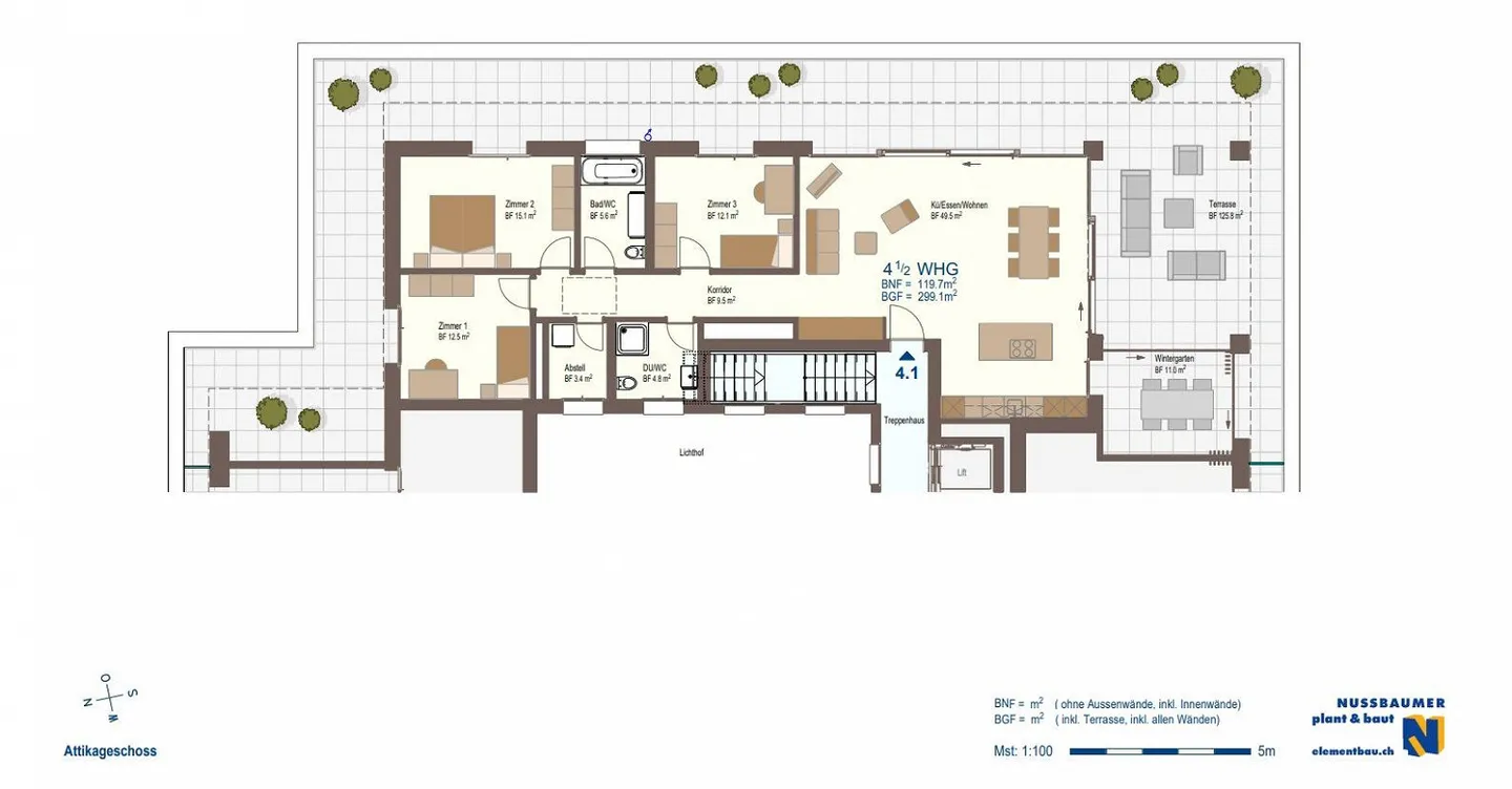 4.5 Zimmer-Attika Wohnung mit grosser Terrasse - Foto 16 von 16