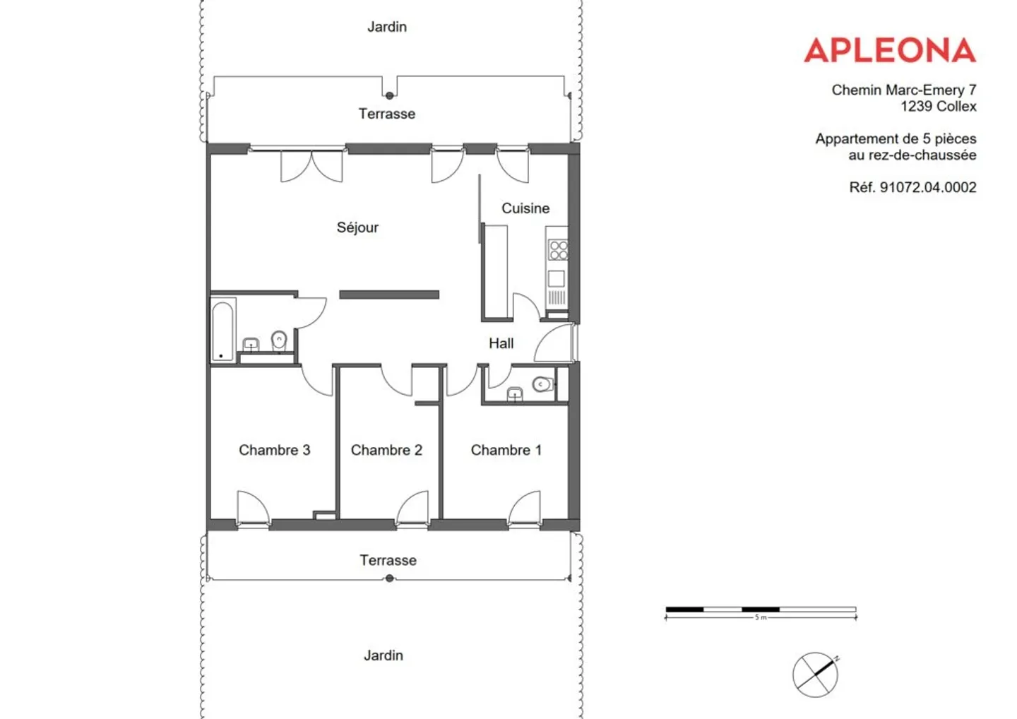 Magnifique appartement de 5 pièces avec jardins à Collex - Photo 10 sur 10