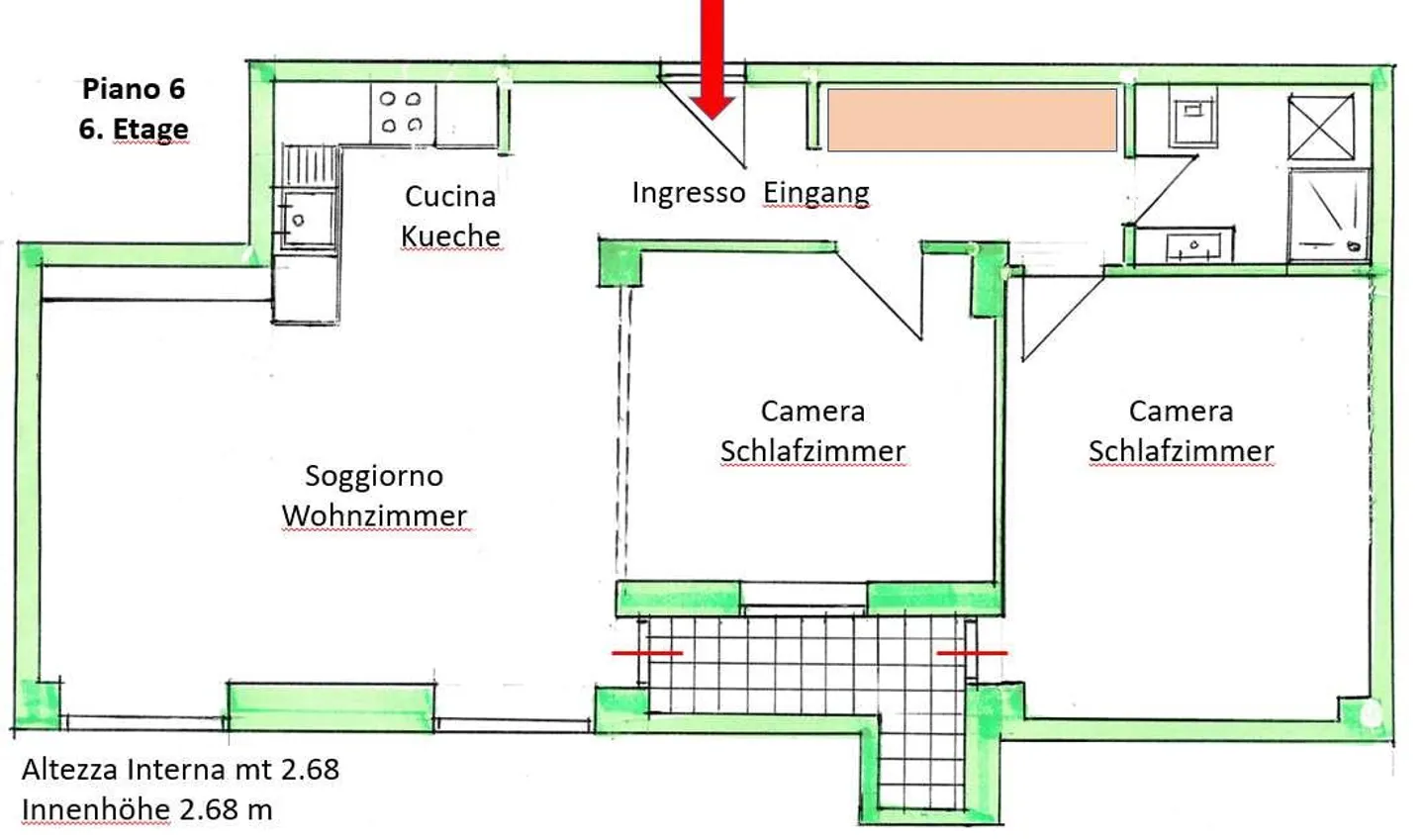 LUGANO CASSARATE: 3.5 rooms renovated in the Lungolago area - Photo 7 of 7