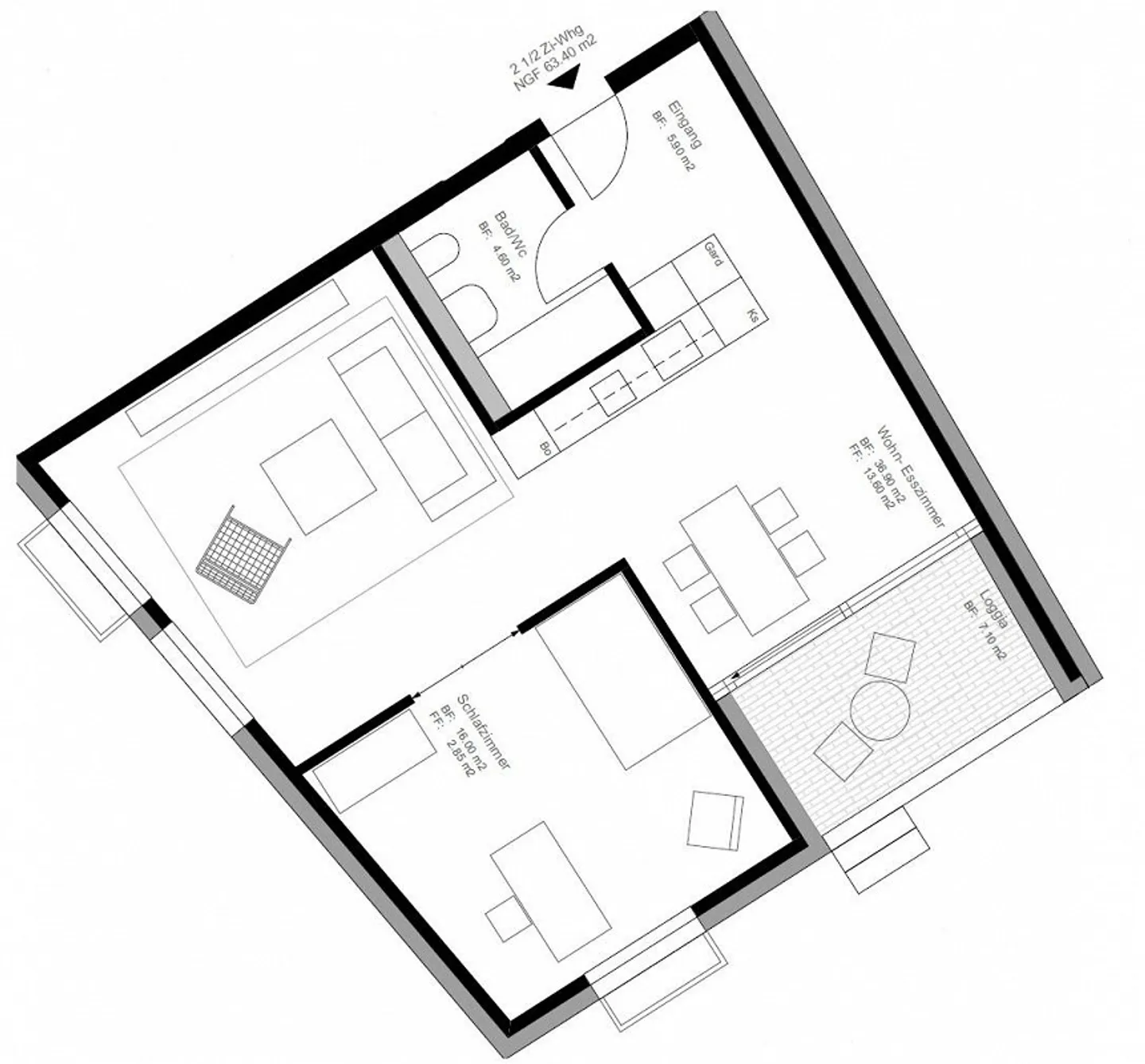 appartamento moderno con stanze luminose - Foto 7 di 9